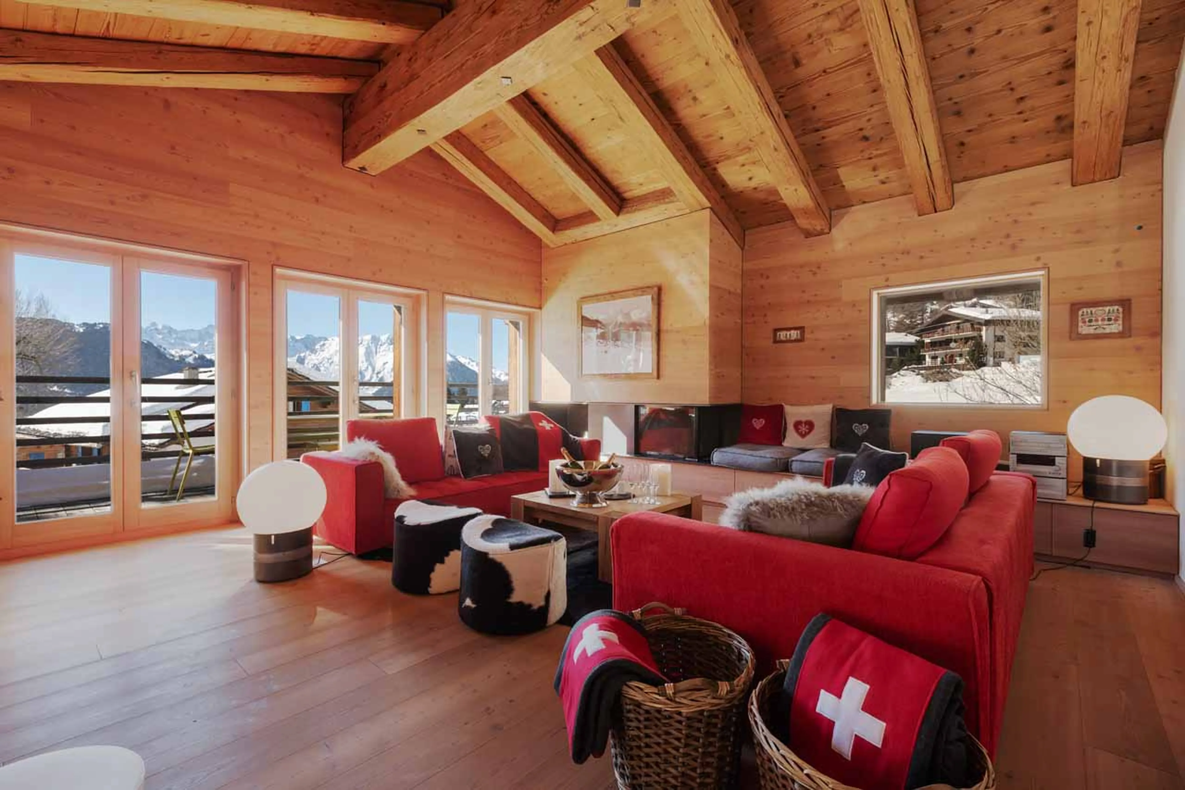 Living area at Chalet Granval in Verbier