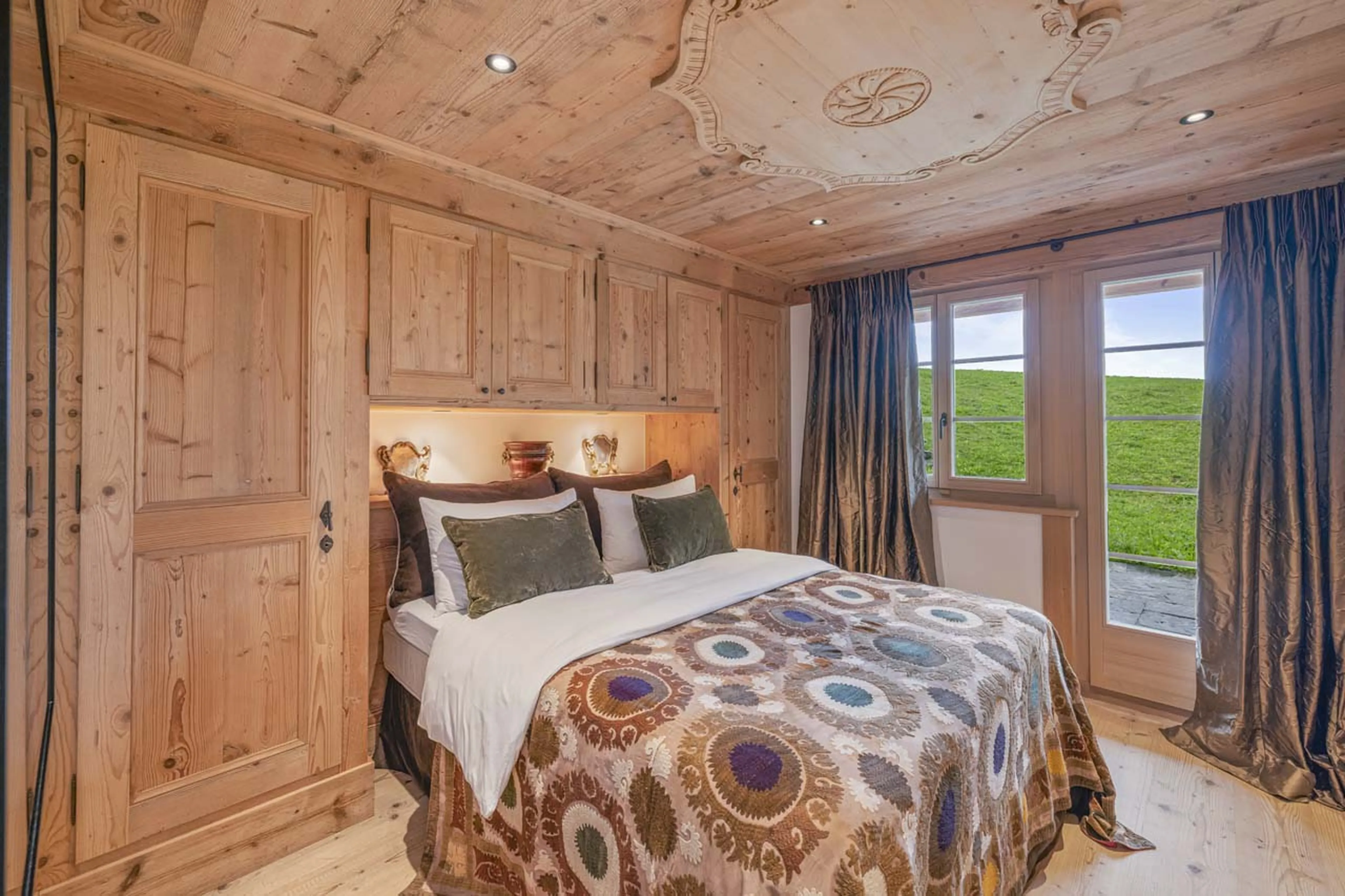 Bedroom three at Chalet Gruben in Gstaad