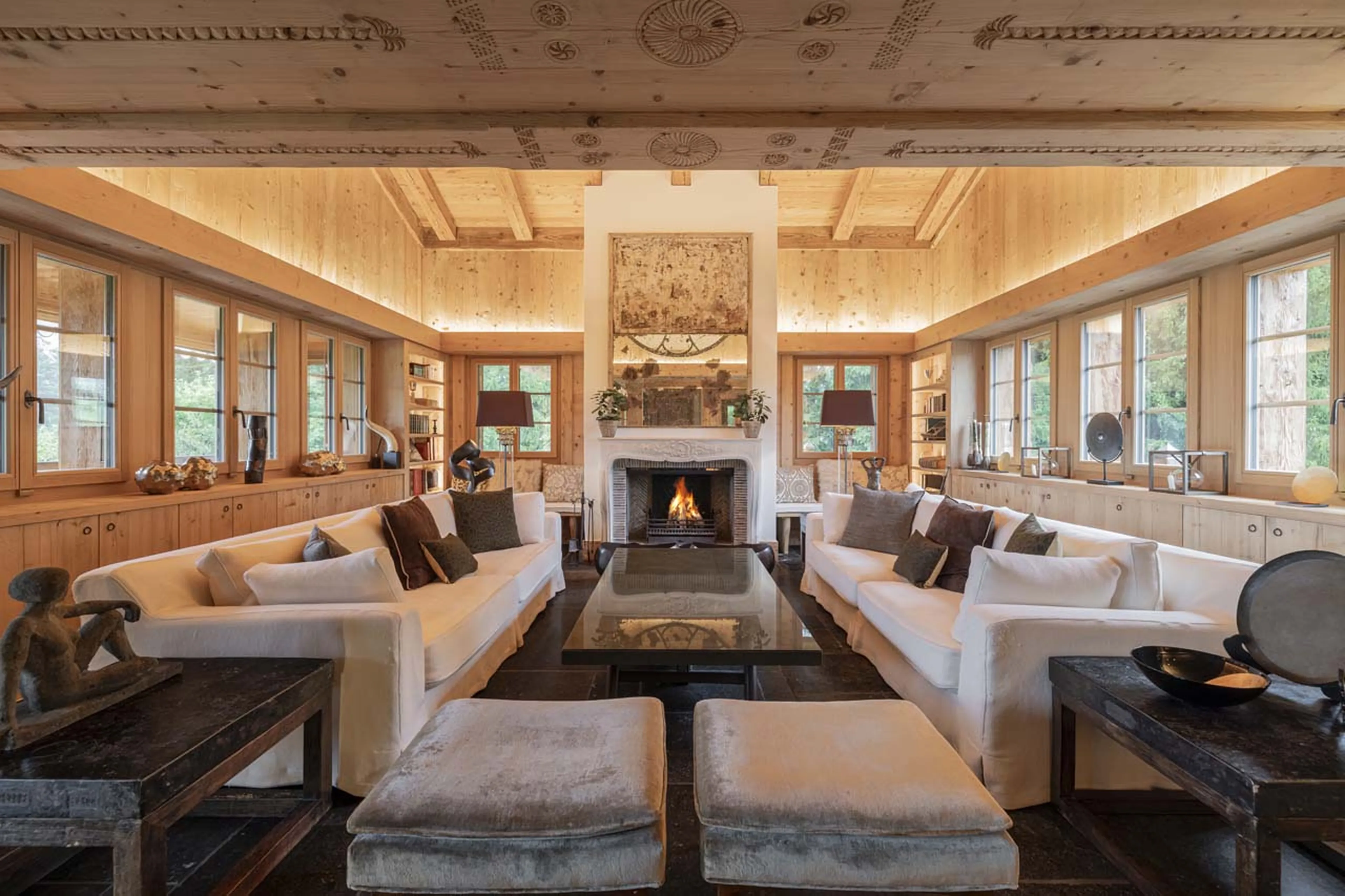Living room at Chalet Gruben in Gstaad