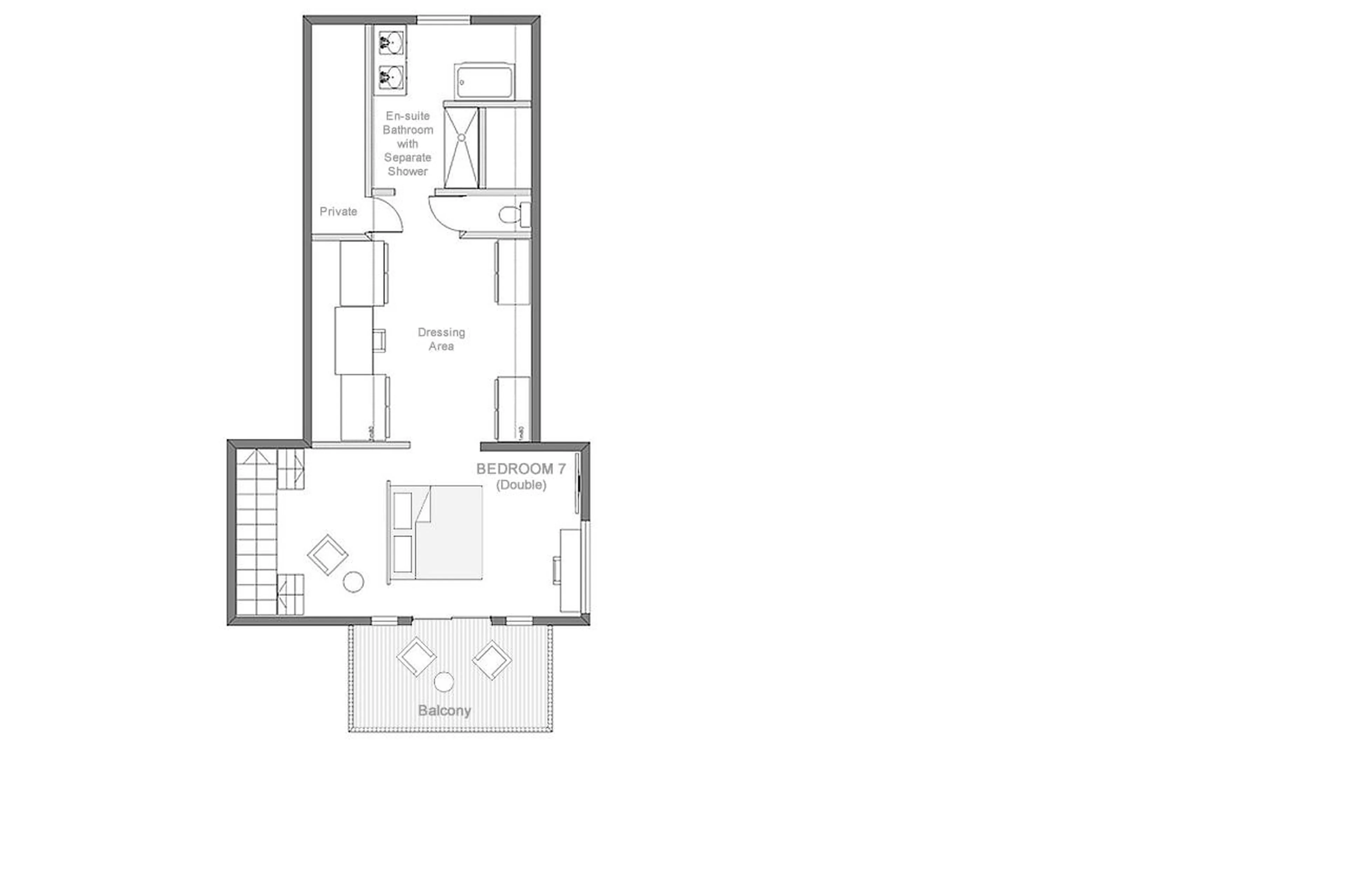 Level 3 floor plan of Chalet Harmony in Meribel
