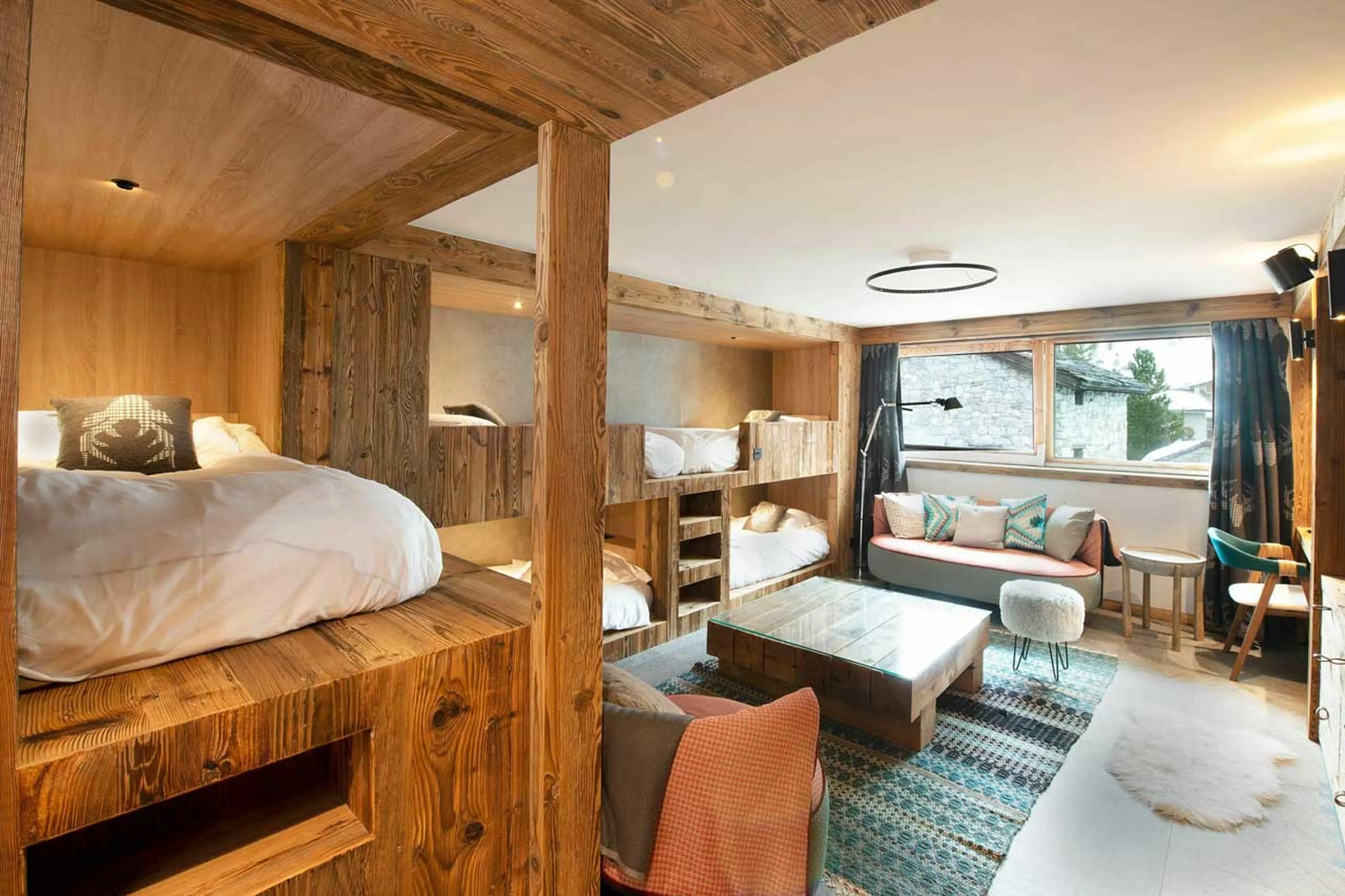 Bedroom five at Chalet Hermine Blanche in Val d'Isere