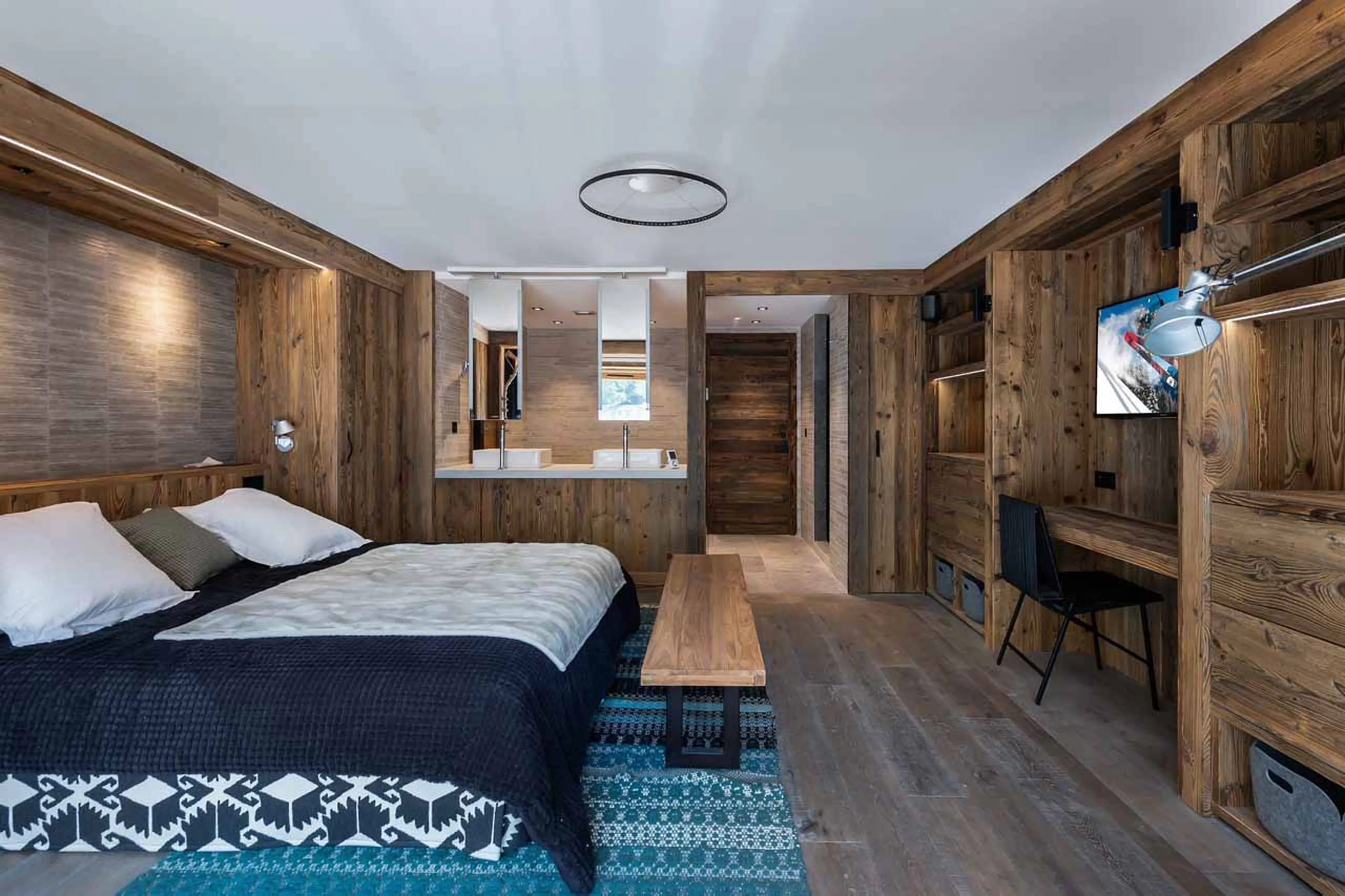 Bedroom two at Chalet Hermine Blanche in Val d'Isere