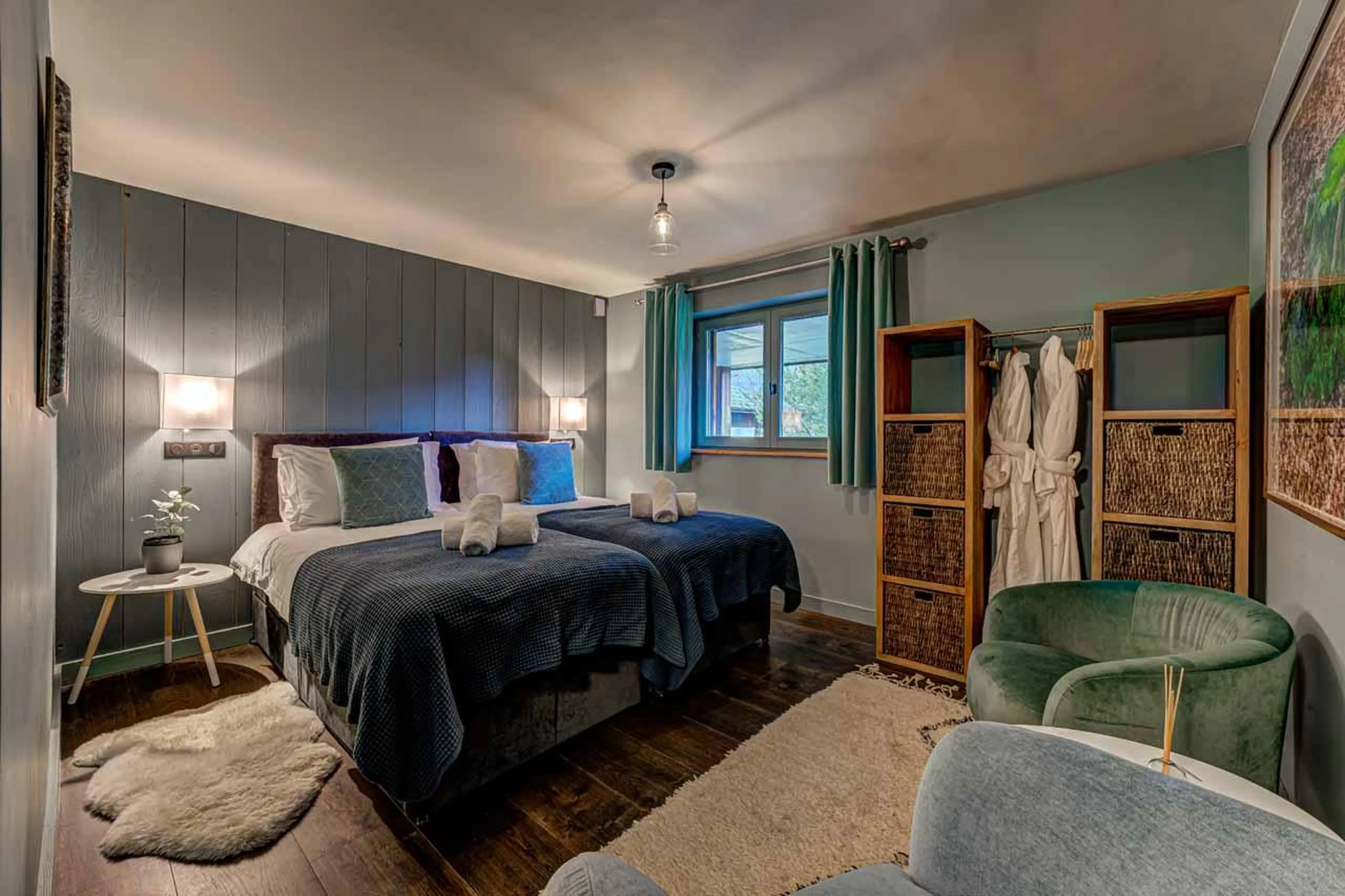 Bedroom two at Hibou in Chamonix