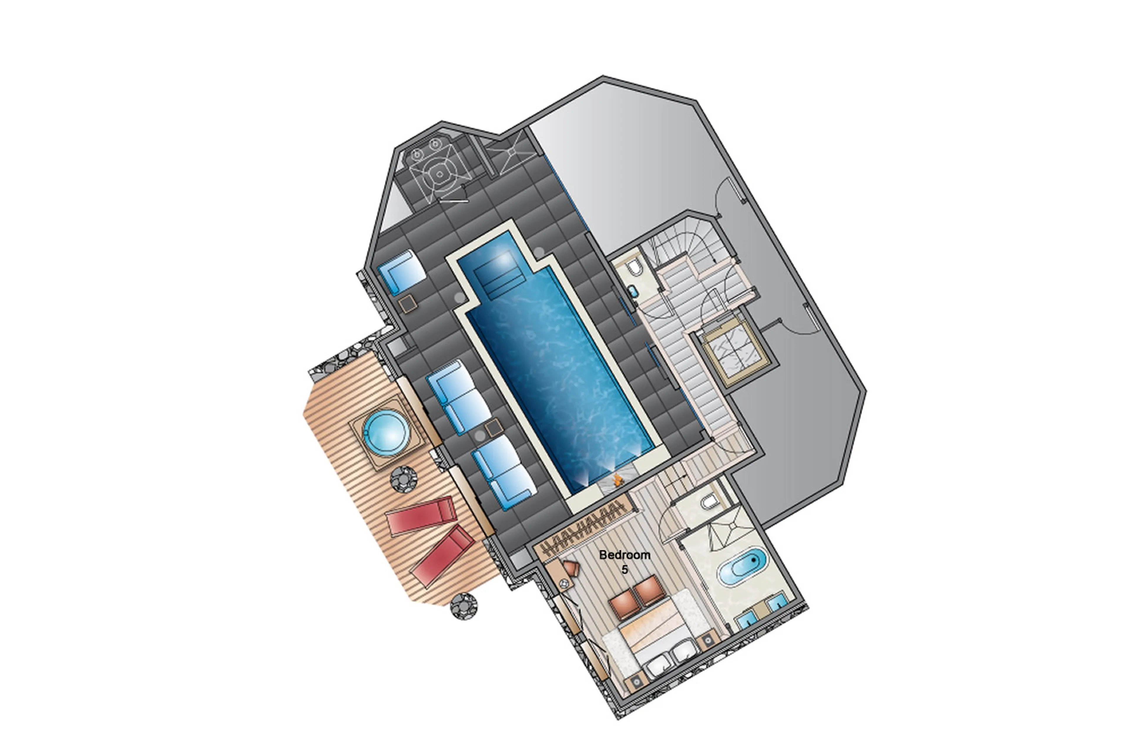 Level -2 floor plan of Chalet Hidden Peak in Courchevel 1850