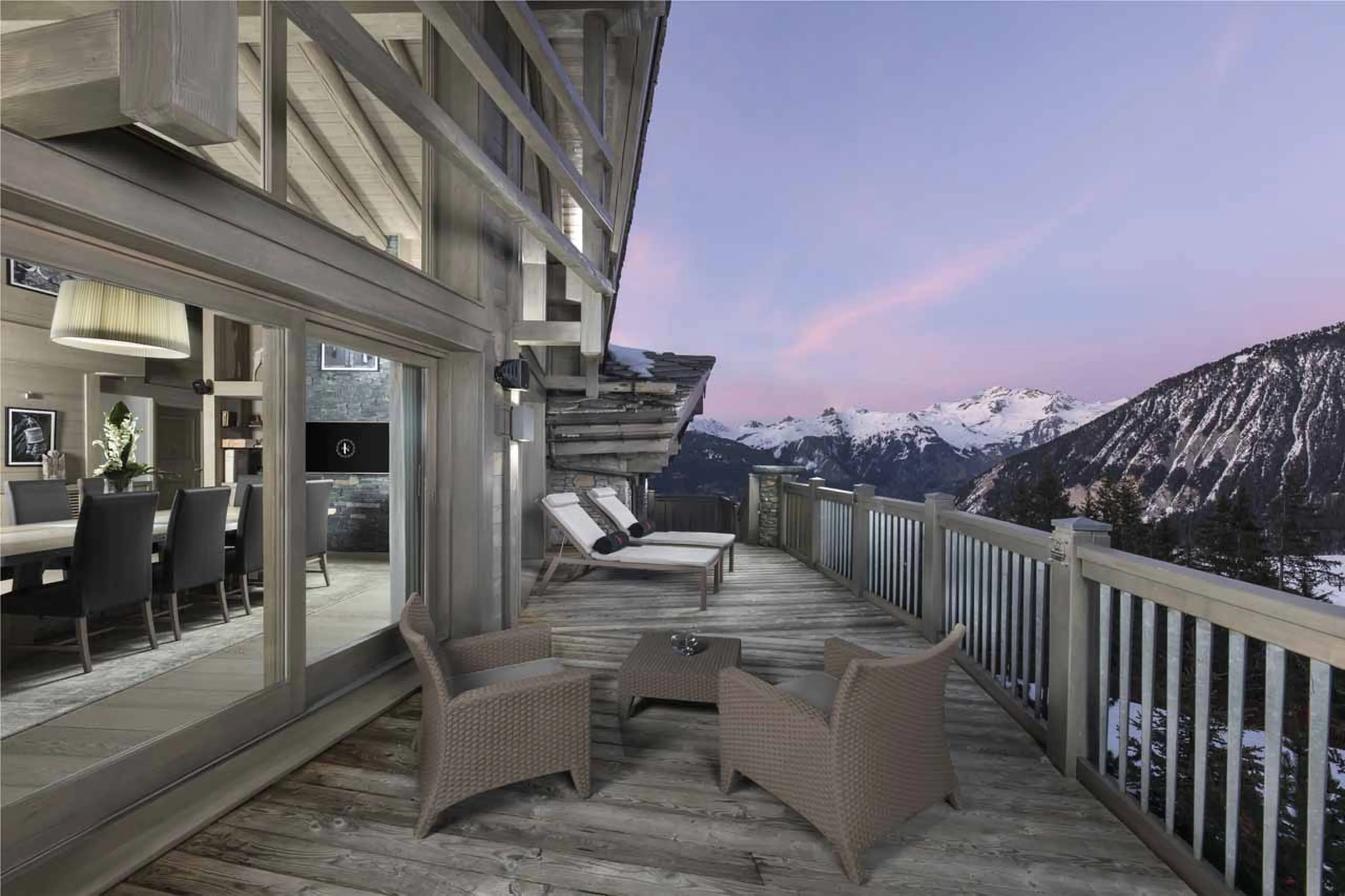Terrace at Chalet Hidden Peak in Courchevel 1850