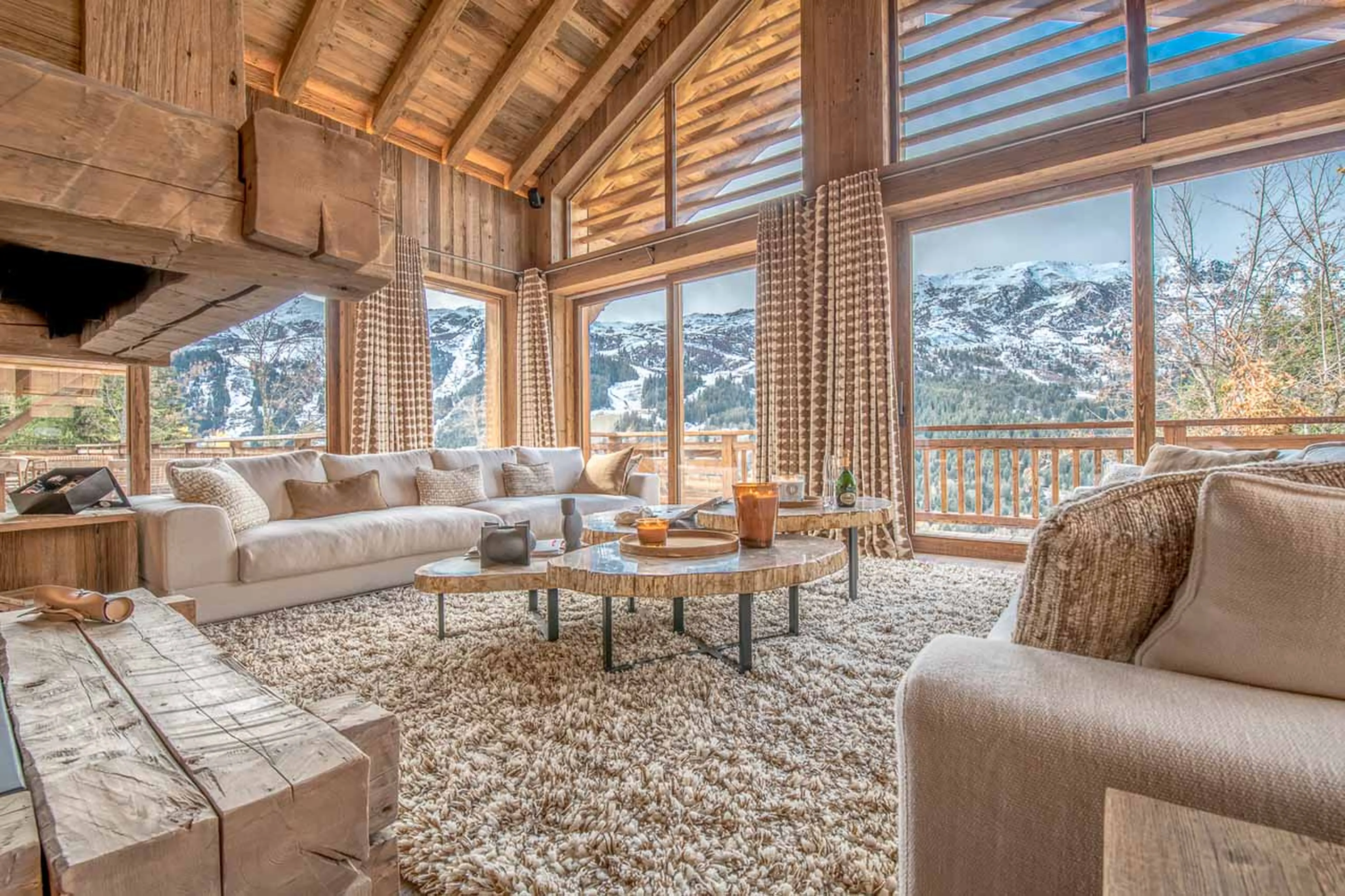 Living area windows at Chalet Himalaya in Meribel