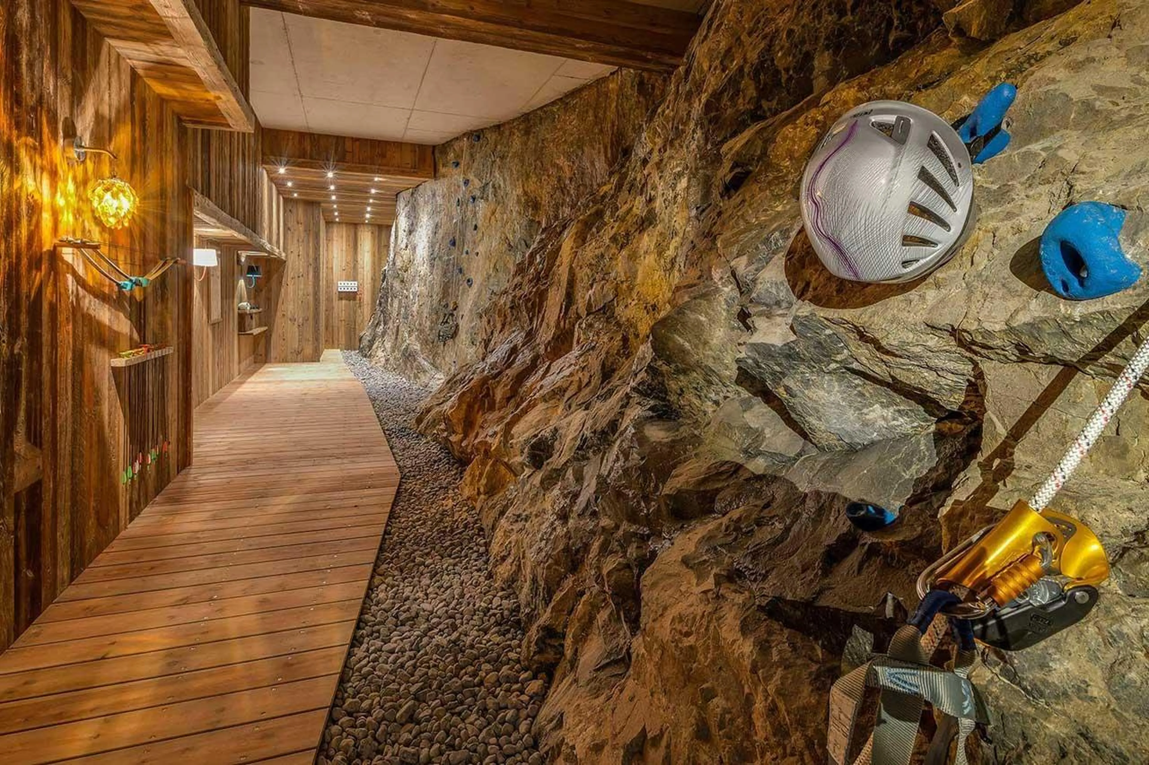 Climbing wall at Chalet Husky in Val d'Isere