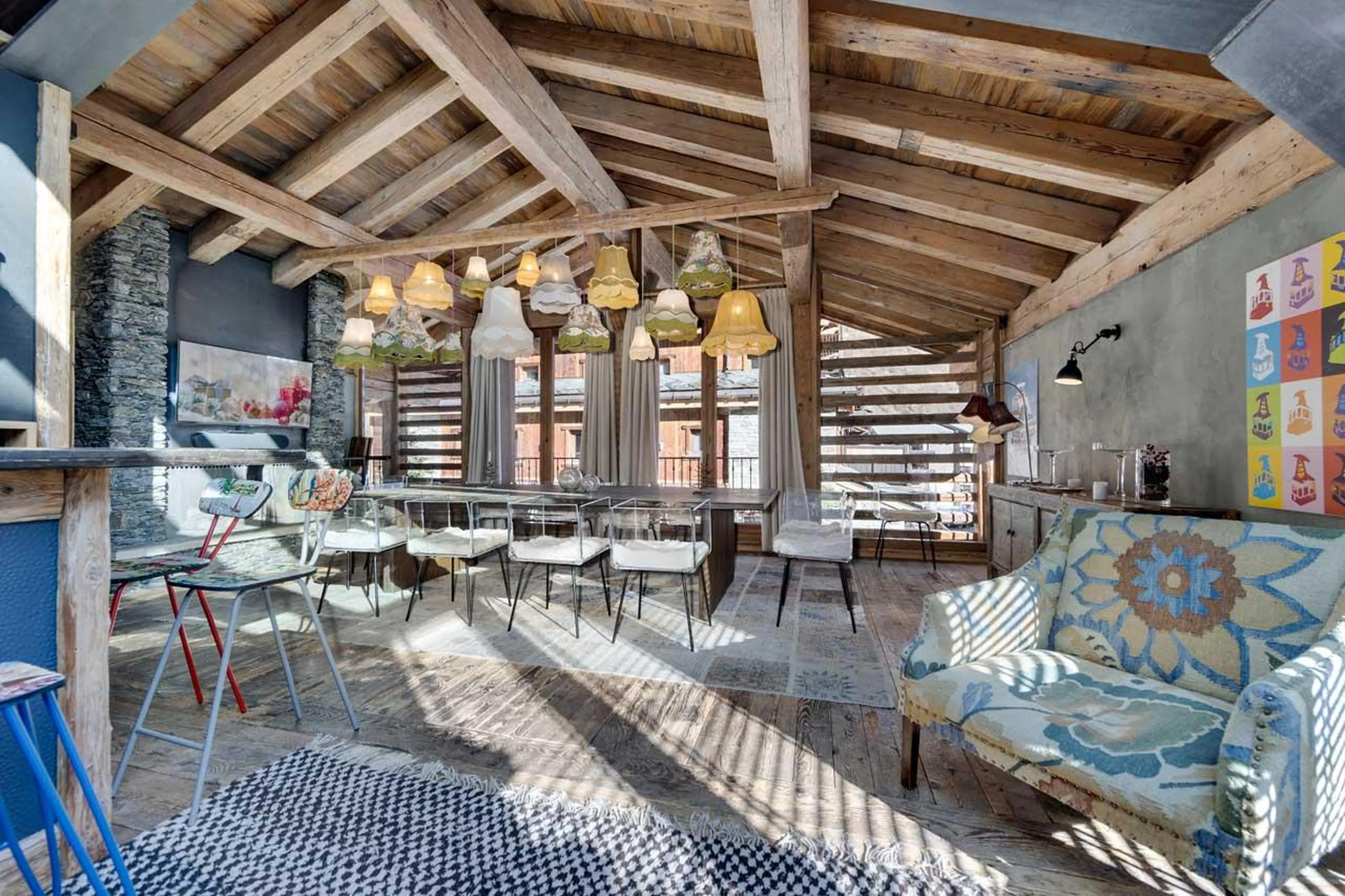 Dining area at Chalet Husky in Val d'Isere