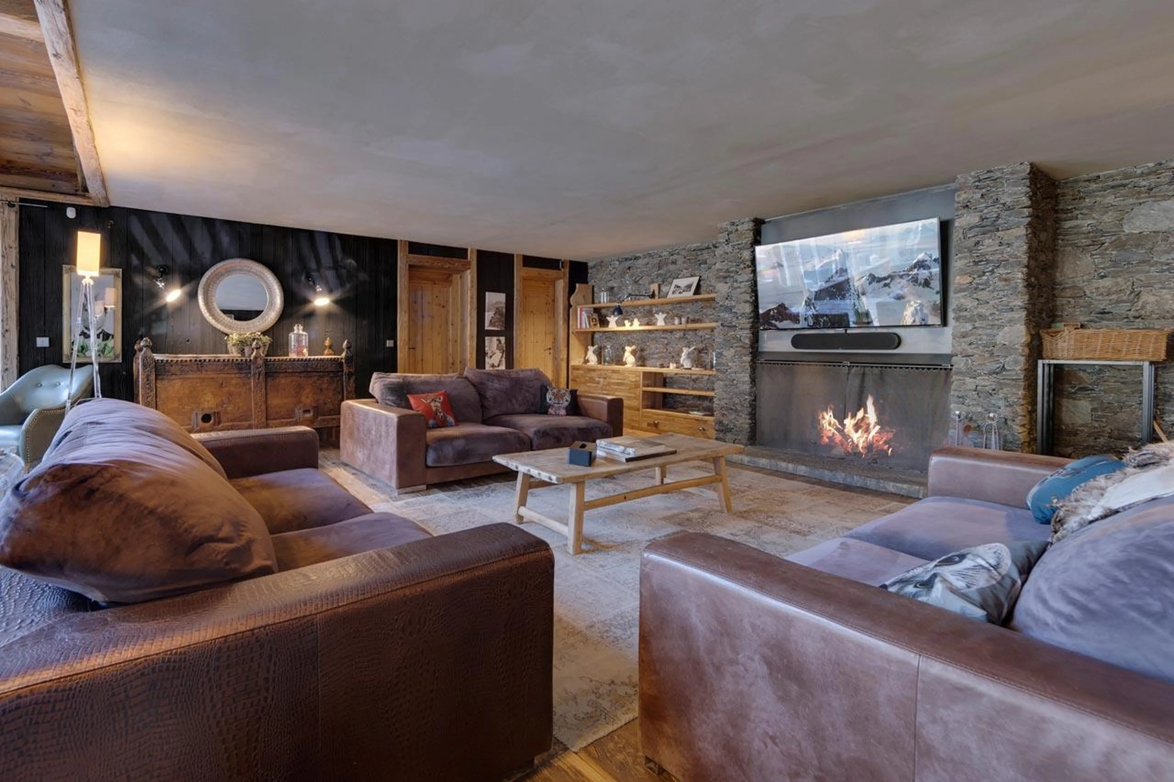 Living area at Chalet Husky in Val d'Isere