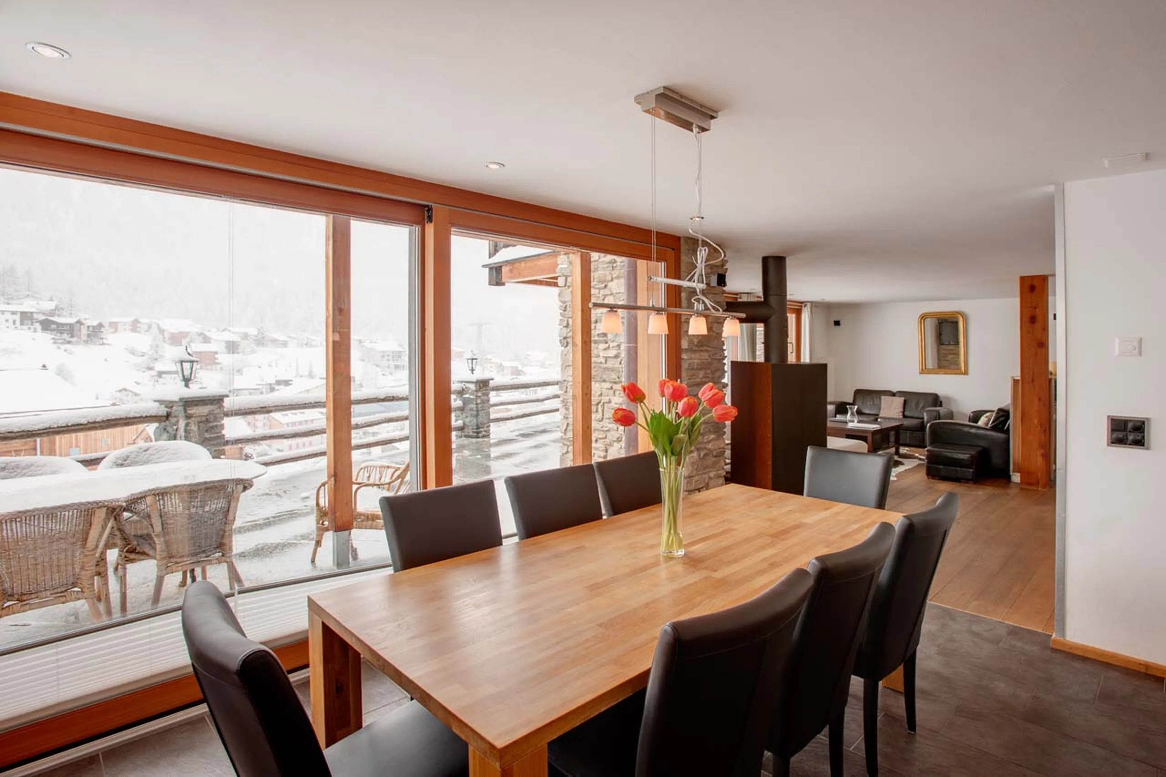 Dining table at Chalet Ibron in Zermatt