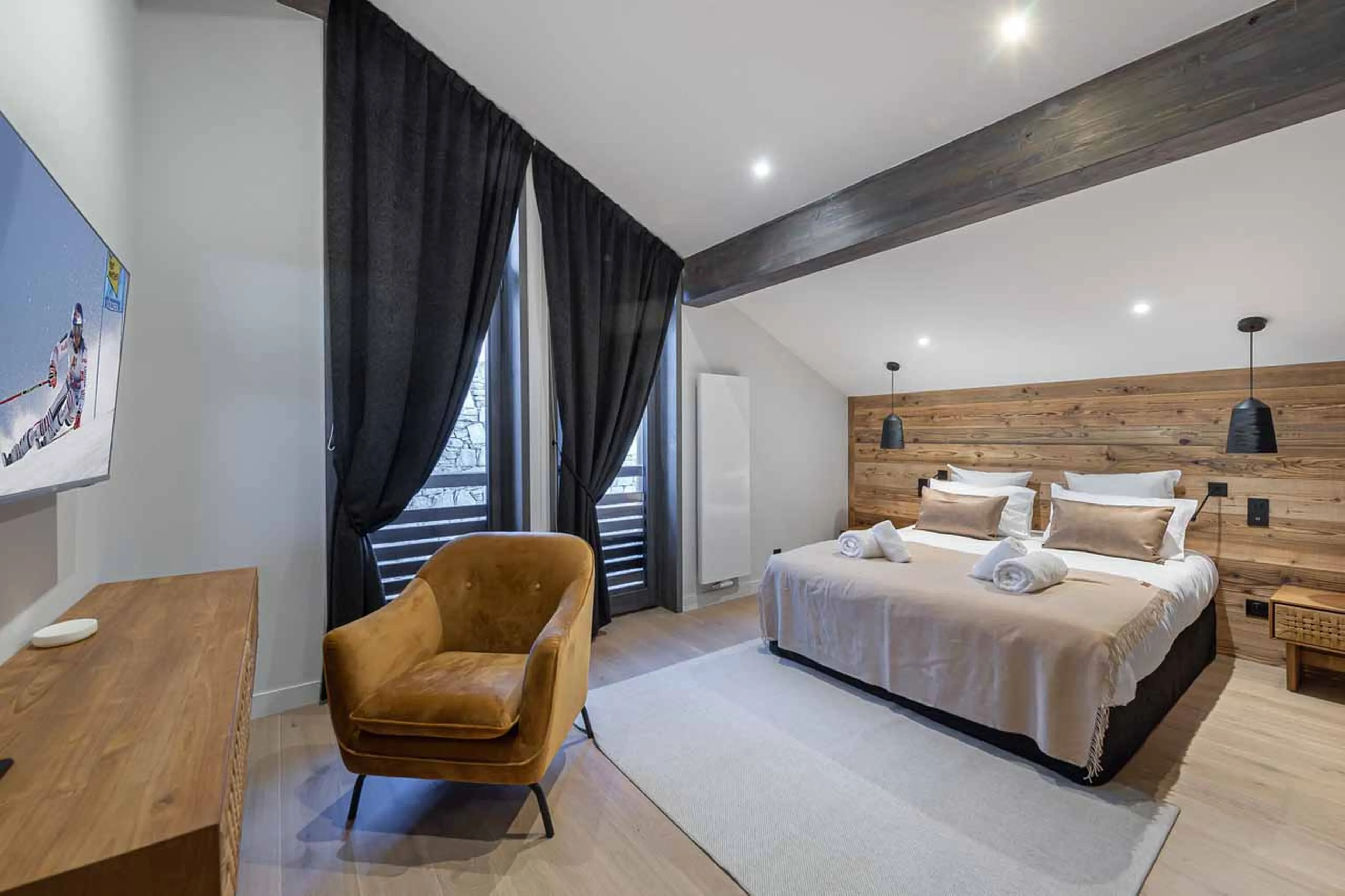 Bedroom one at Chalet Illi in Courchevel 1550