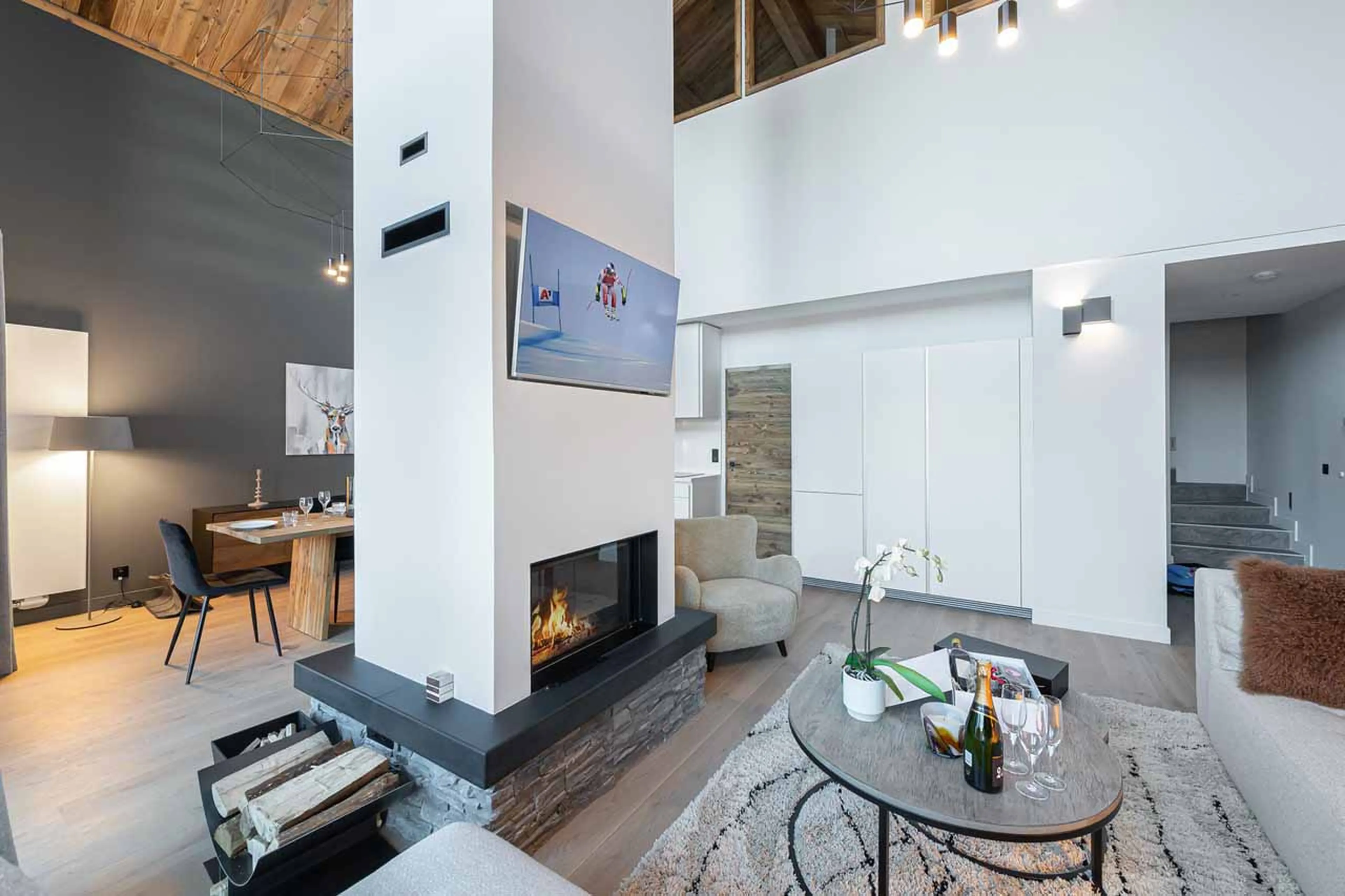 Fireplace at Chalet Illi in Courchevel 1550