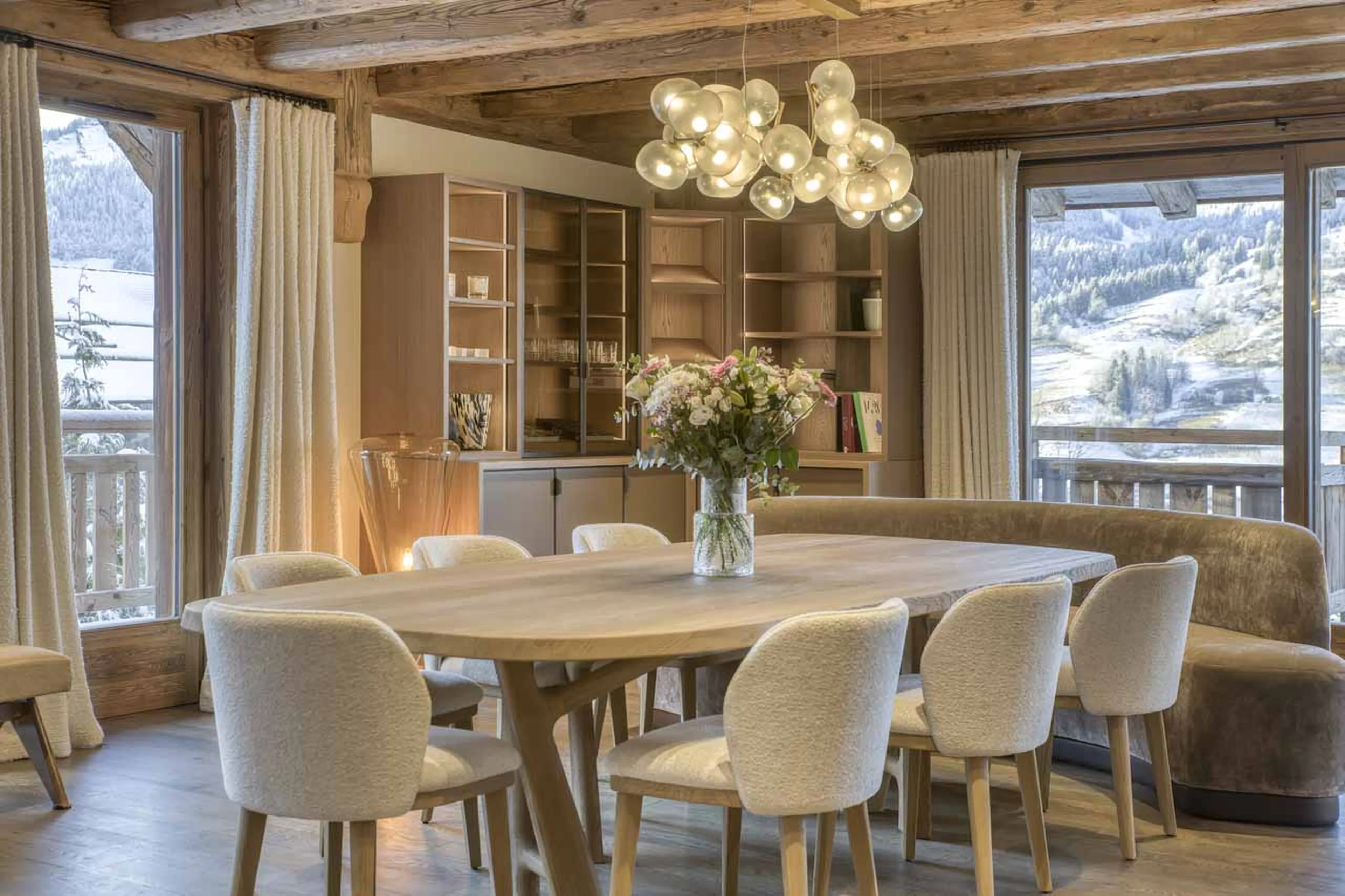 Dining area at Chalet Impala in Megeve