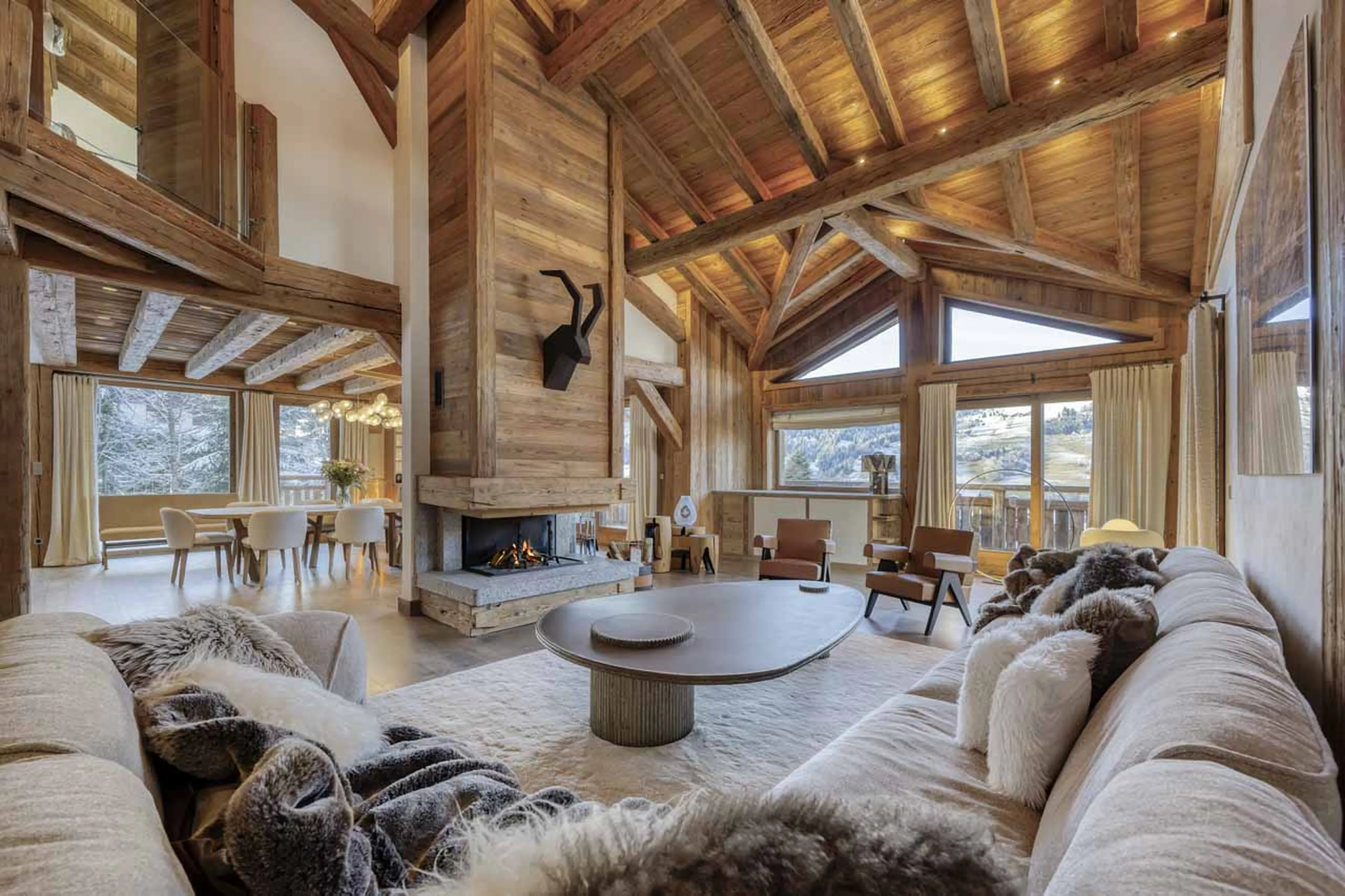 Living area at Chalet Impala in Megeve