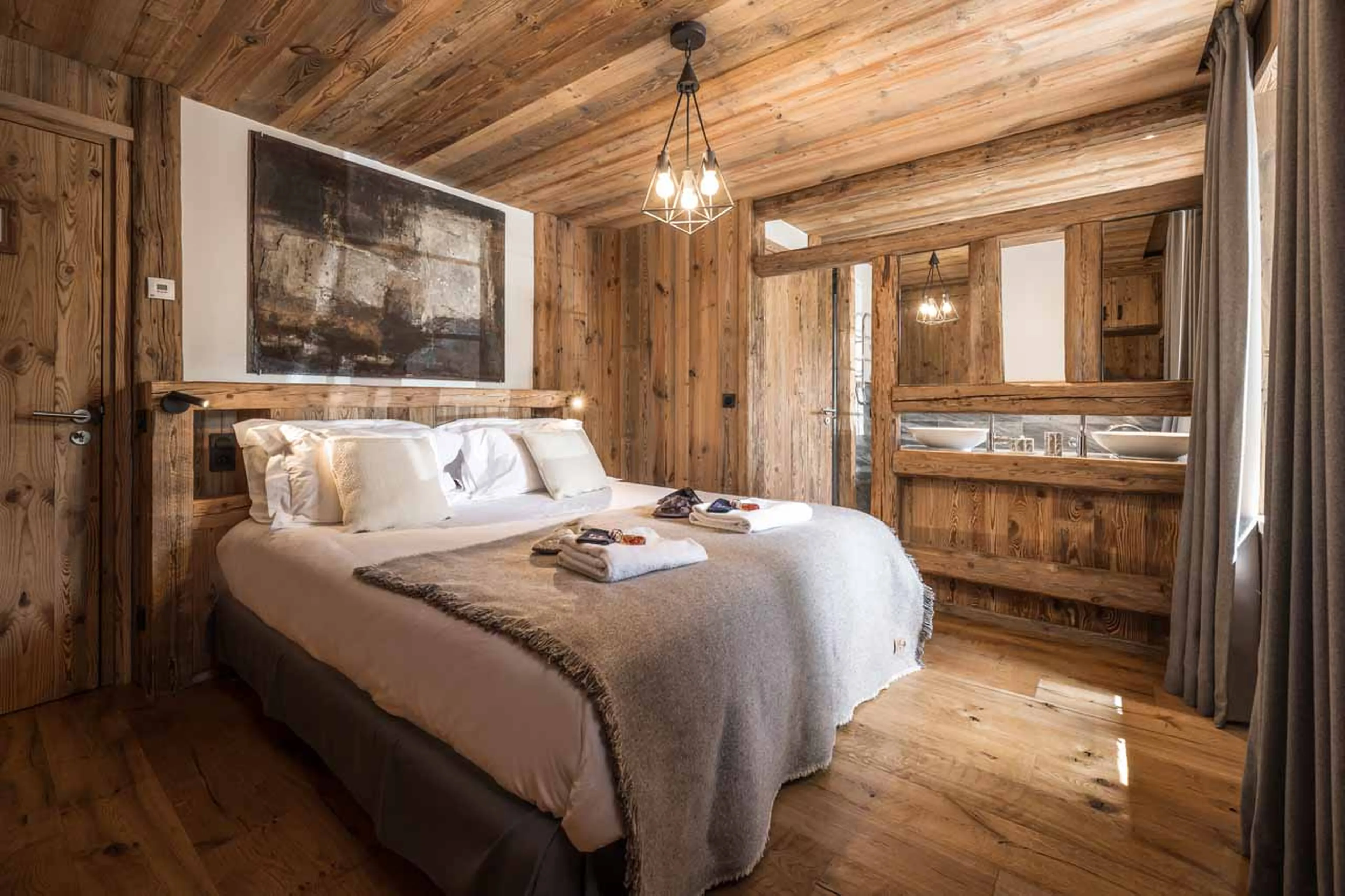 Bedroom one at Chalet Inoko in Val d'Isere