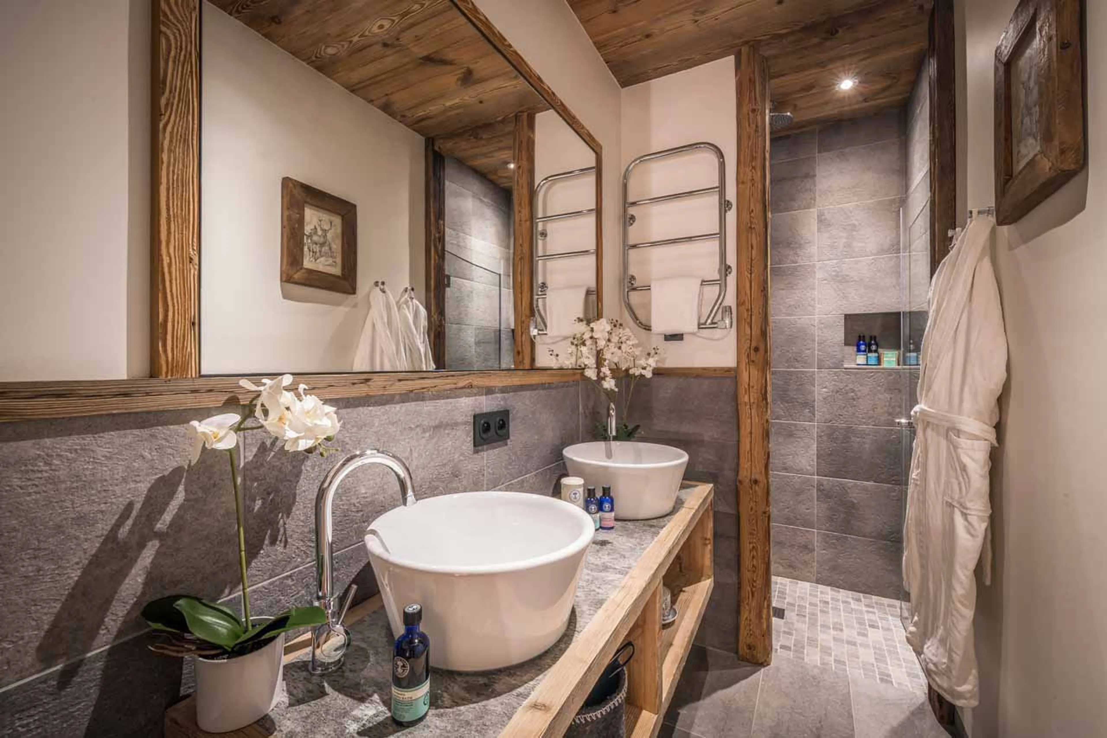 En-suite shower room at Chalet Inoko in Val d'Isere