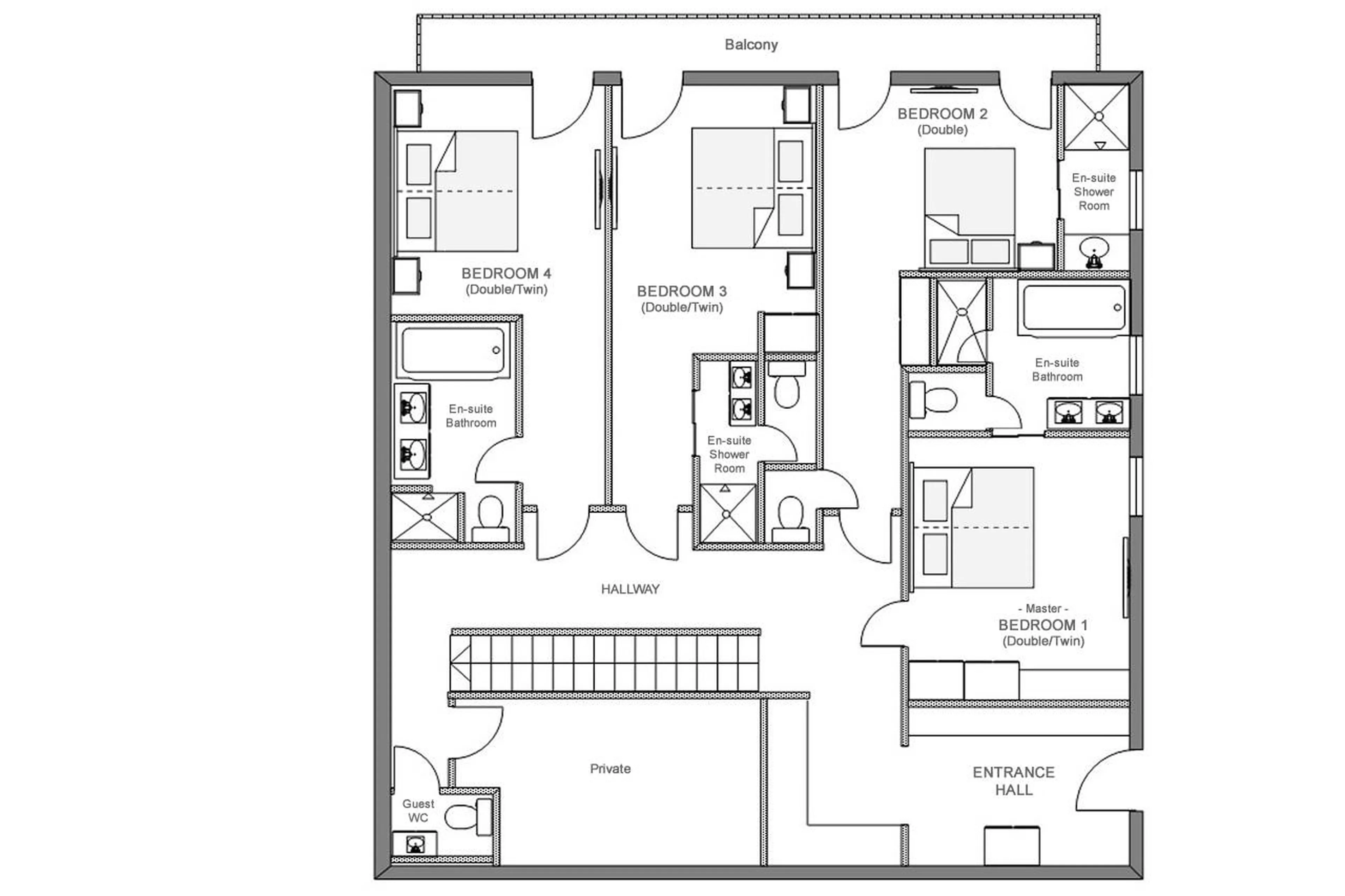 Ground floor plan of Chalet Inoko in Val d'Isere