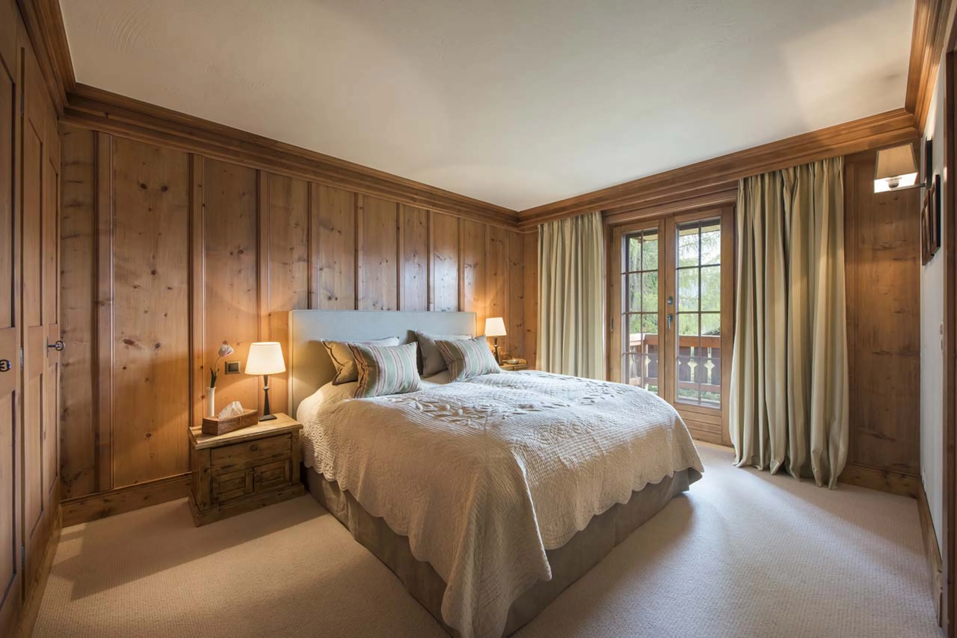 Master bedroom at Chalet Ivoette in Verbier