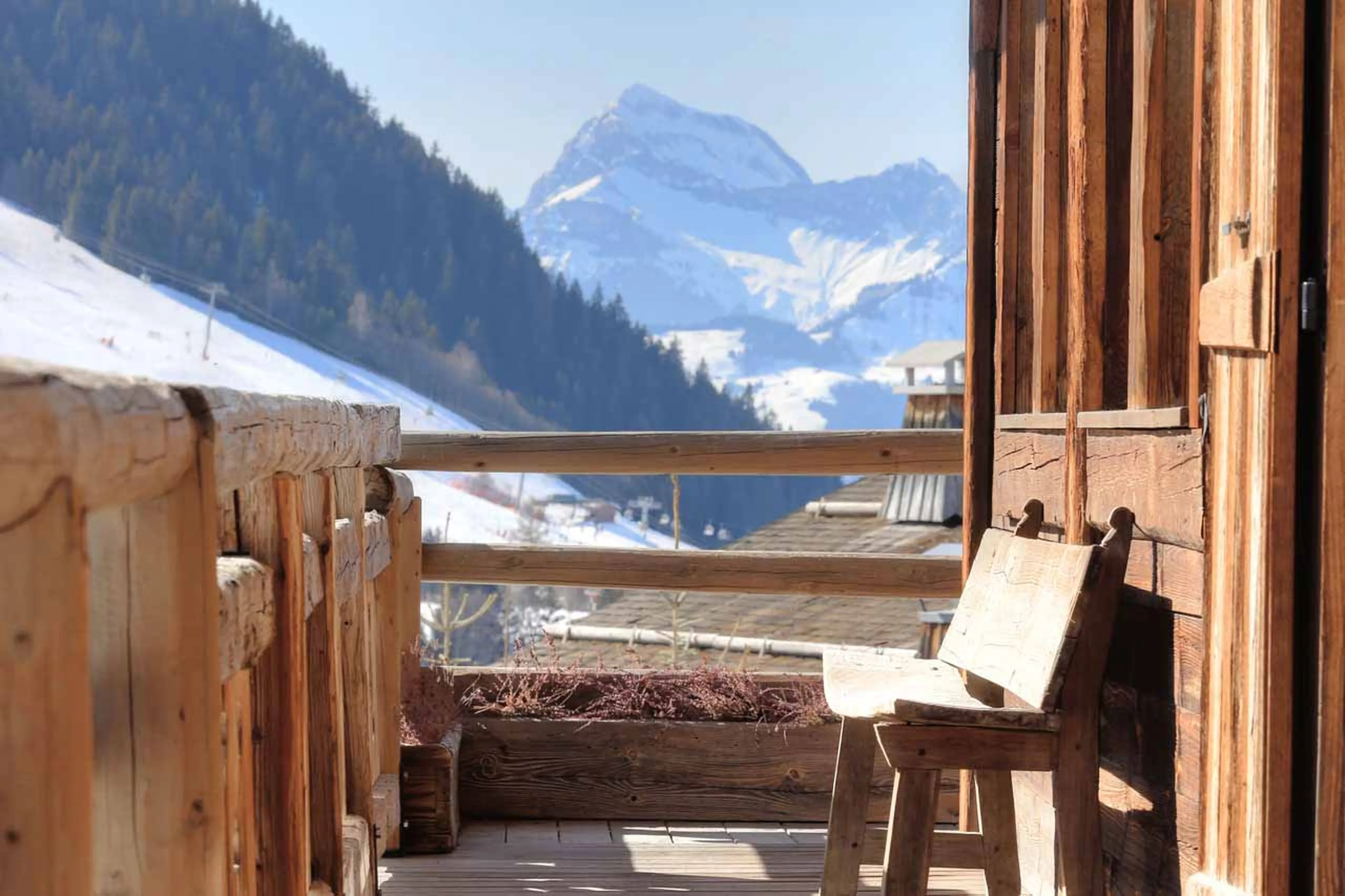 Balcony views from Chalet Izoard in Megeve