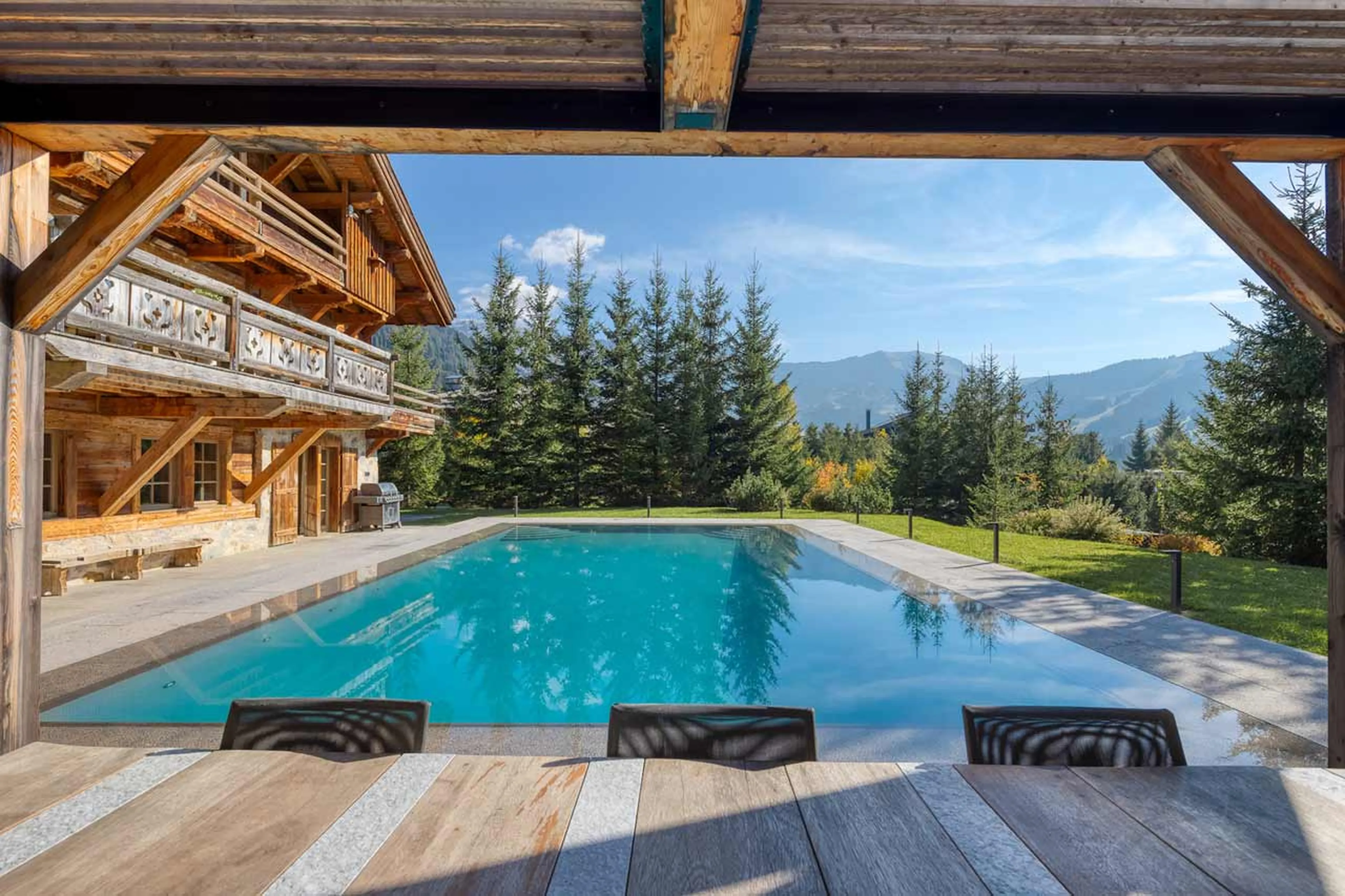Outdoor pool at Chalet Izoard in Megeve