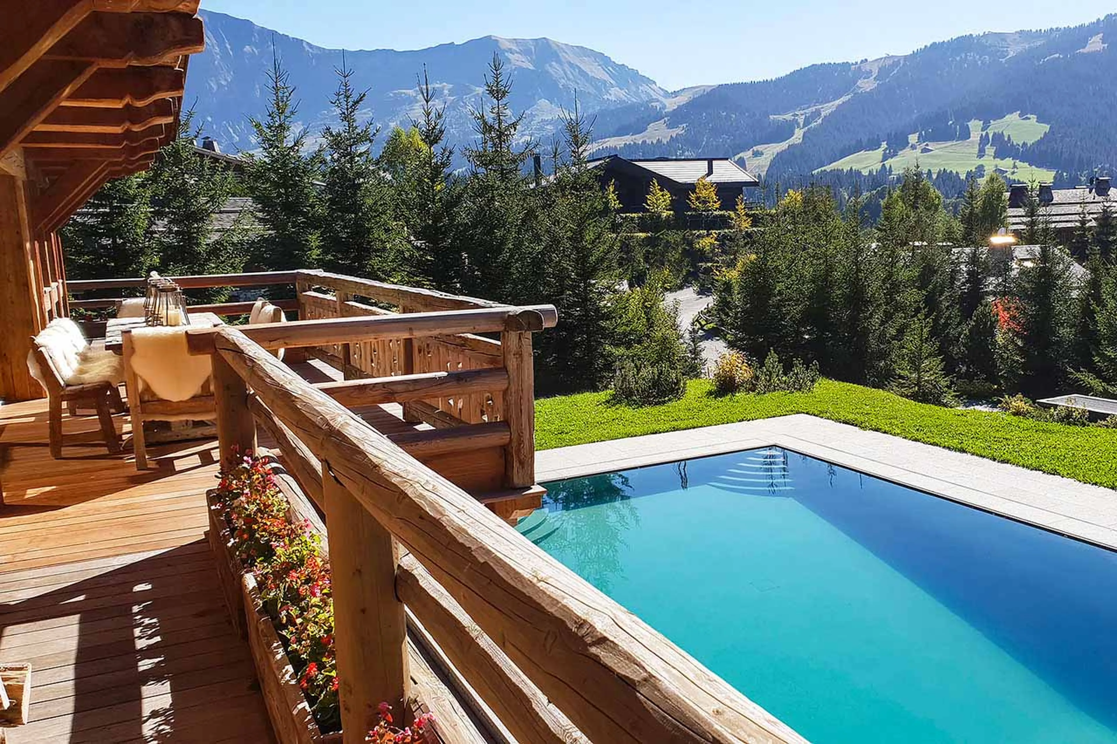 Beautiful views from Chalet Izoard in Megeve in summer