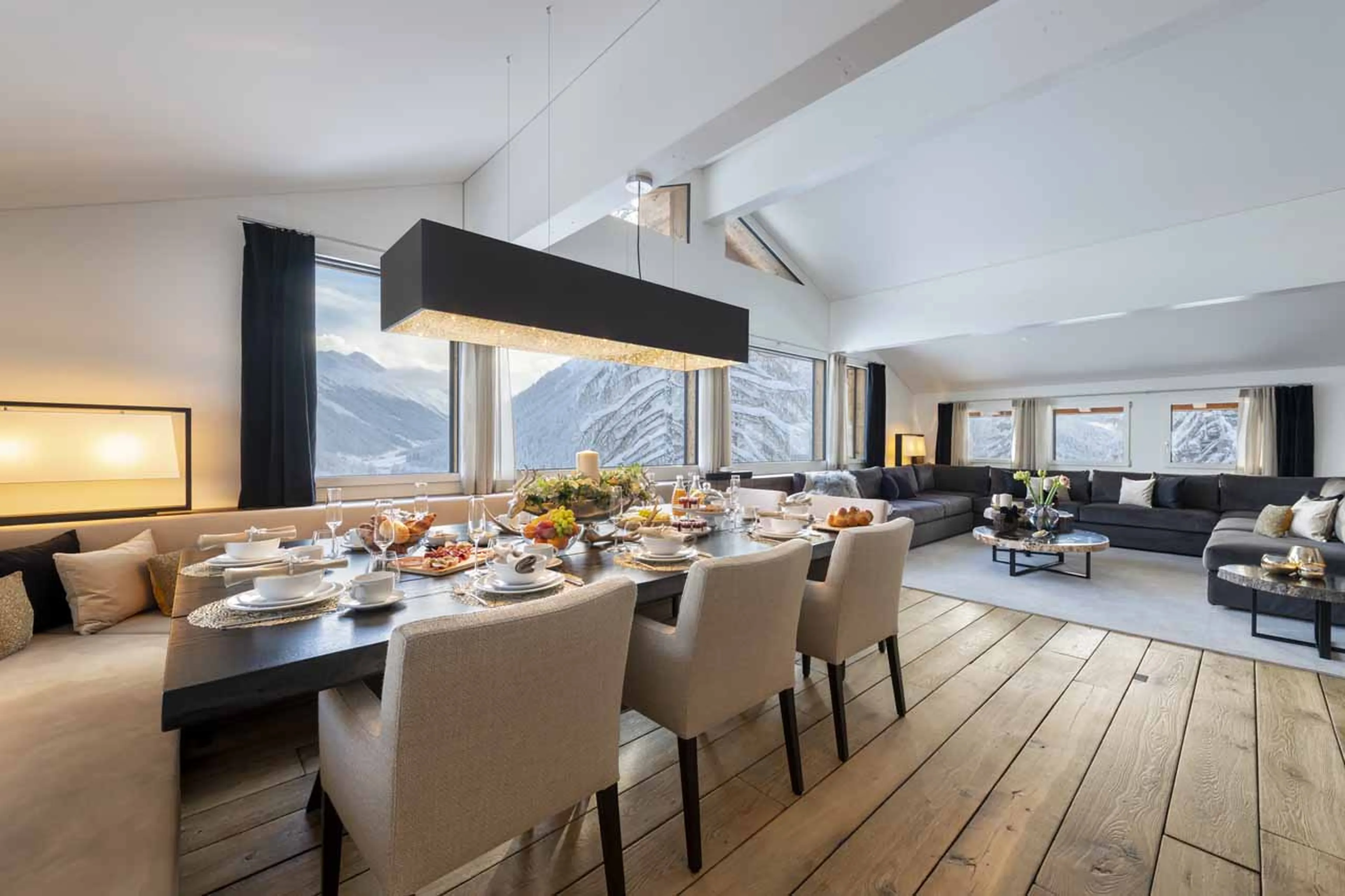 Views from dining table at Chalet Jakobshorn in Davos