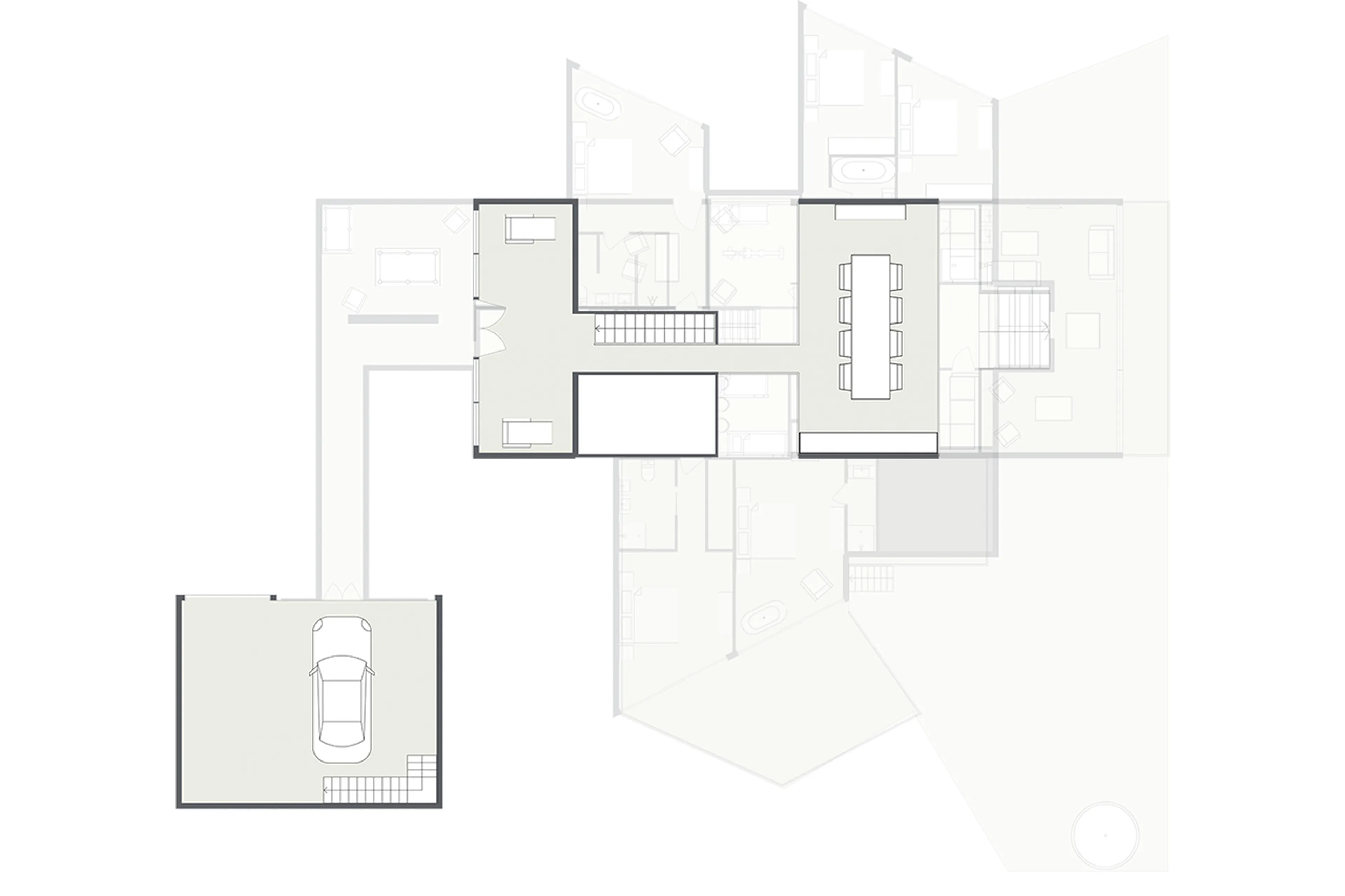Level 1 floor plan of Chalet Joux Plane in Morzine