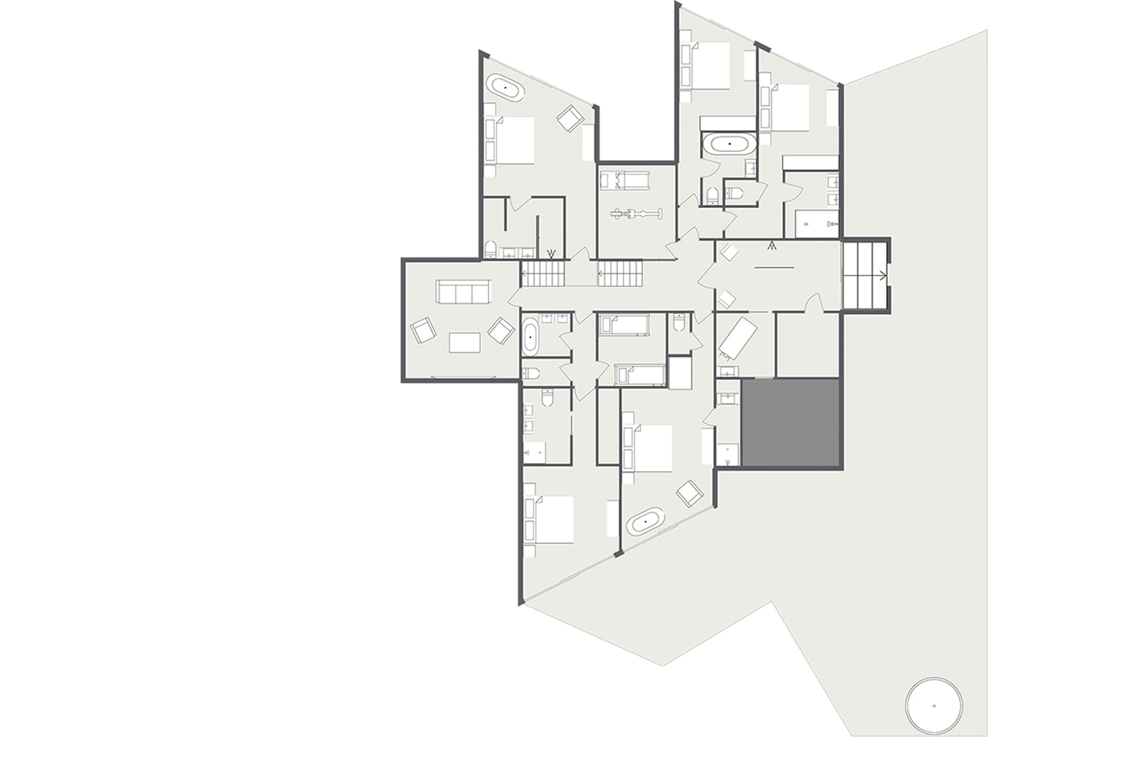 Level -1 floor plan of Chalet Joux Plane in Morzine