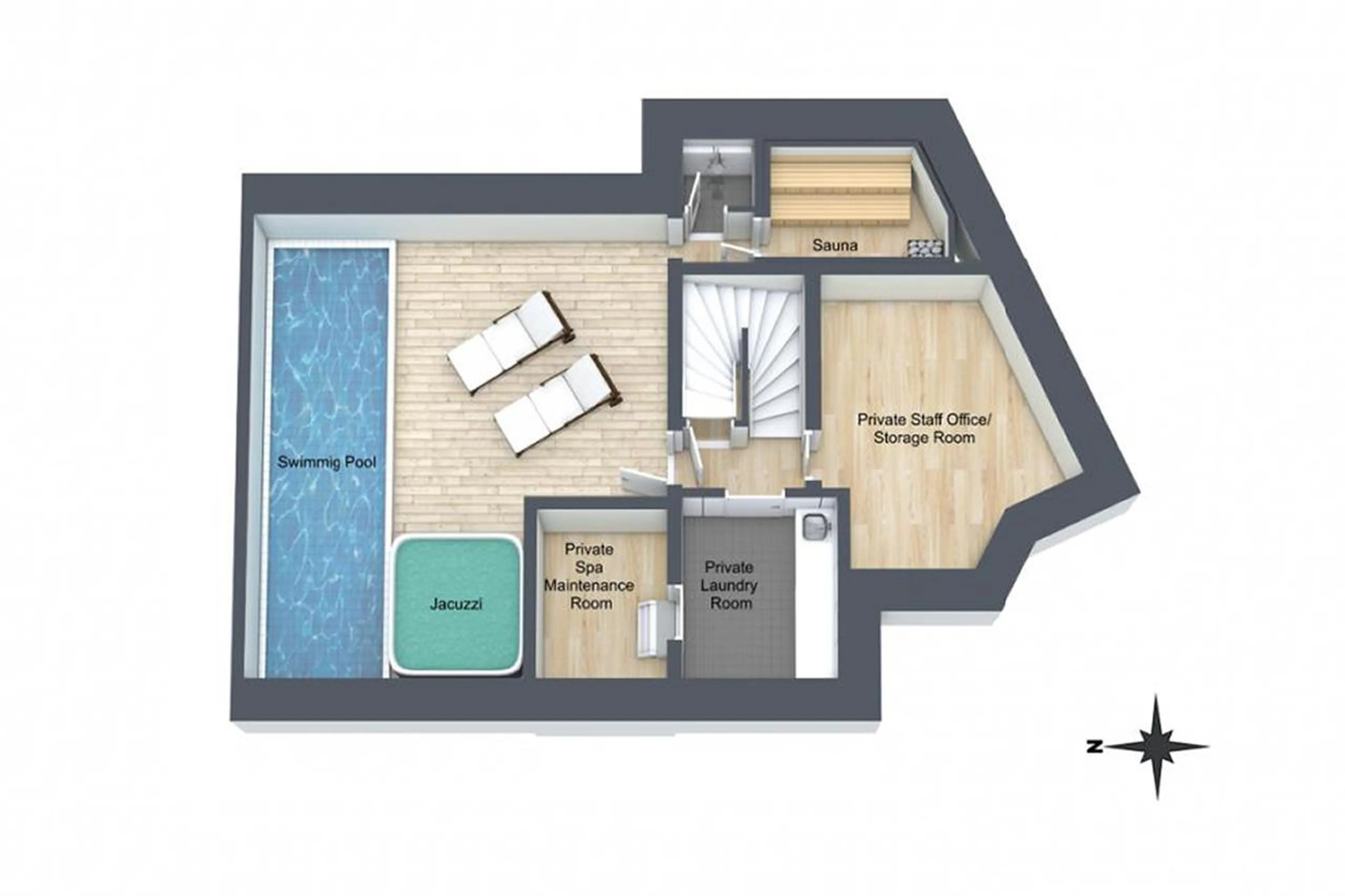 Level -1 floor plan of Chalet Juno in Val d'Isere