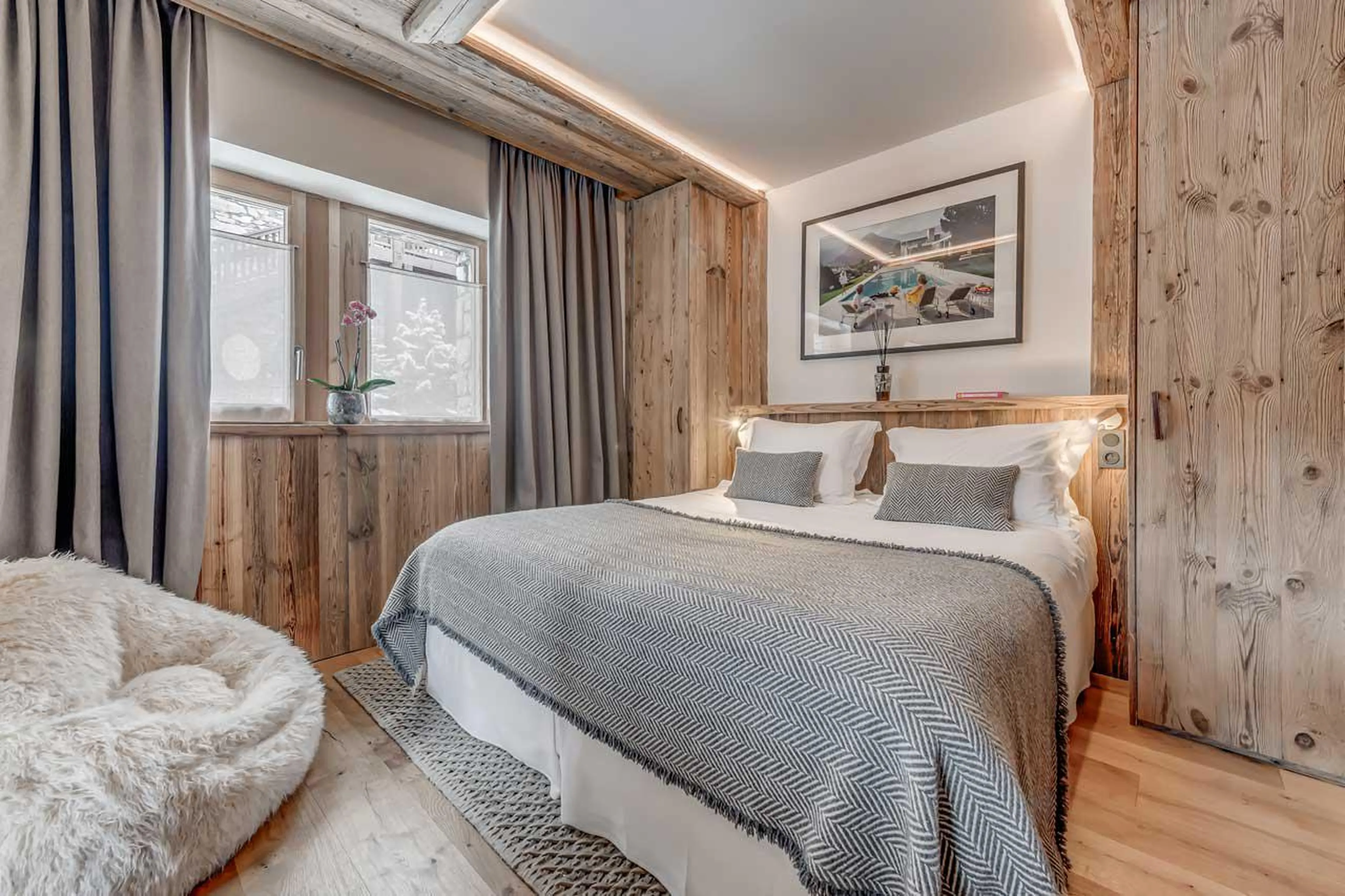 Bedroom one at Chalet Juno in Val d'Isere