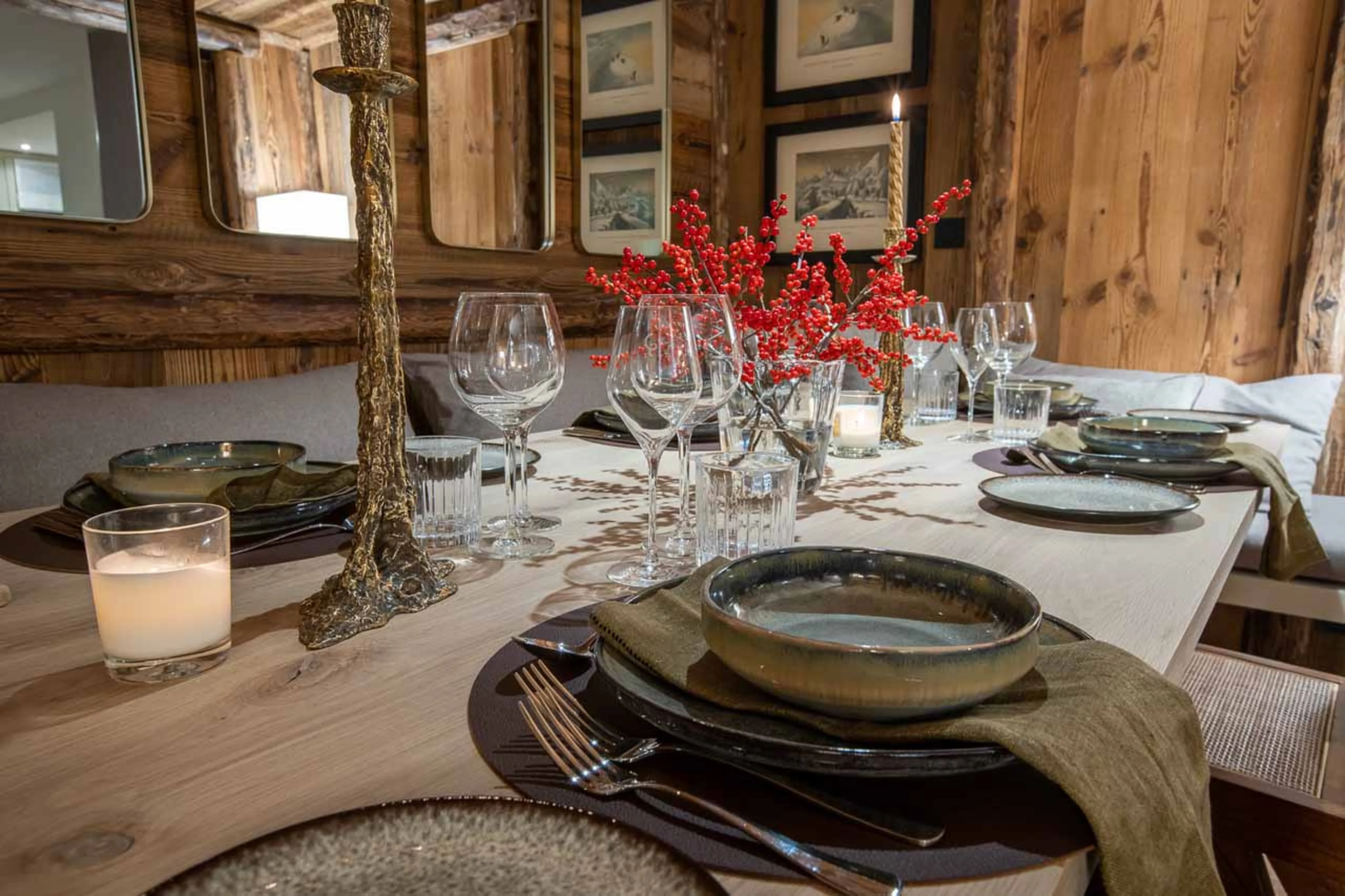 Dining table at Chalet K2L in Megeve