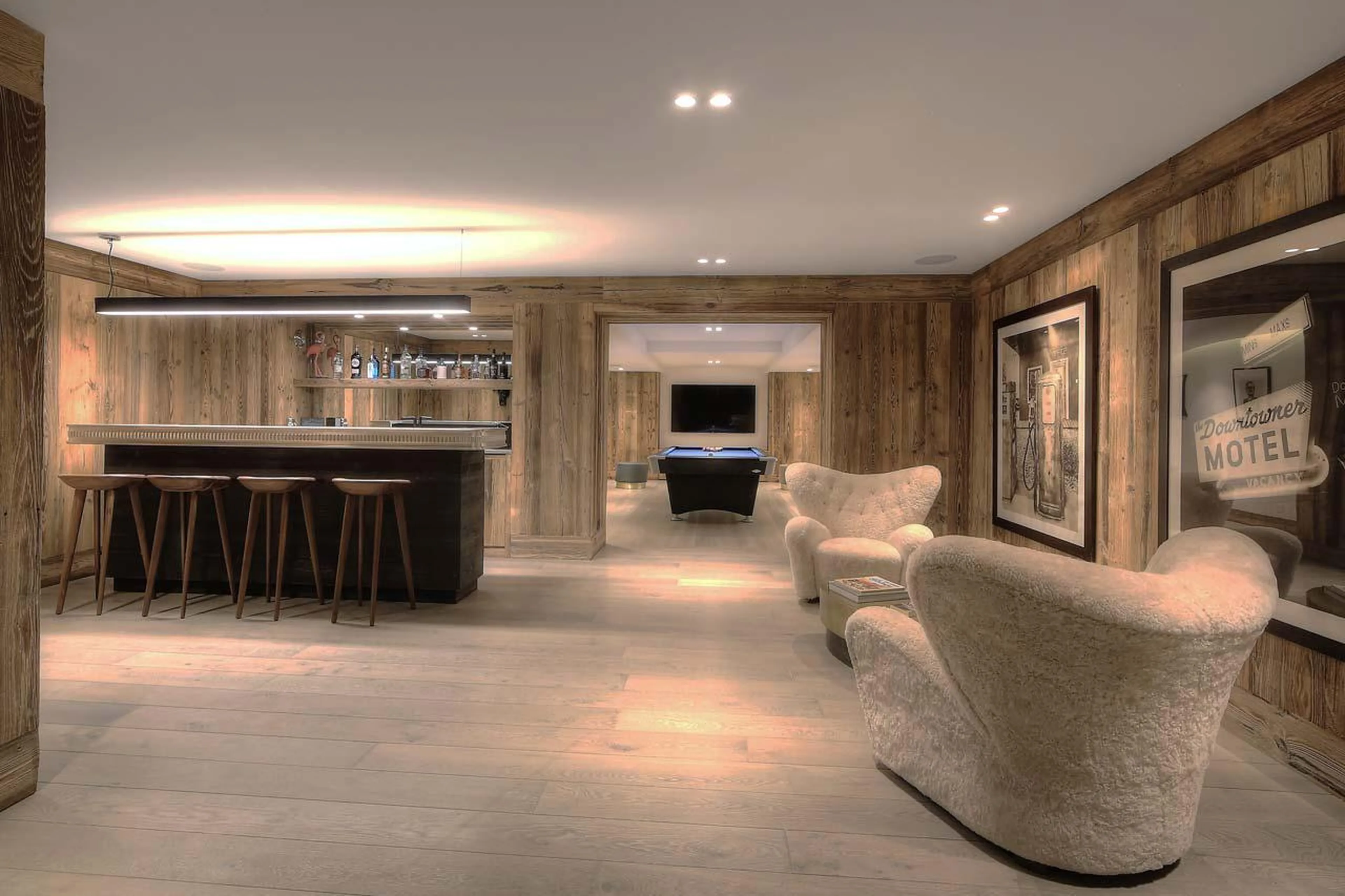 Modern bar at Chalet Kantaa in Megeve