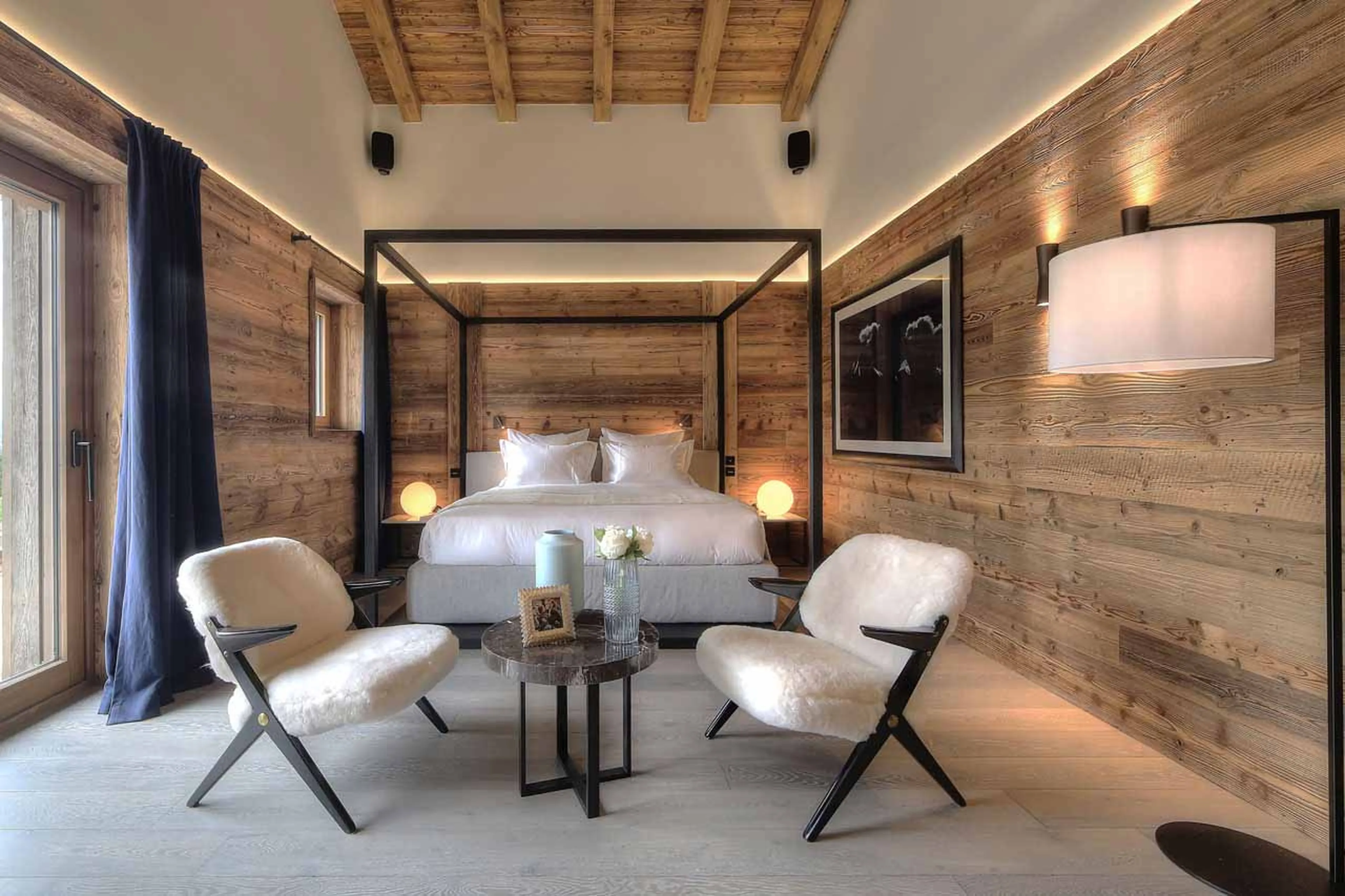 Bedroom one at Chalet Kantaa in Megeve