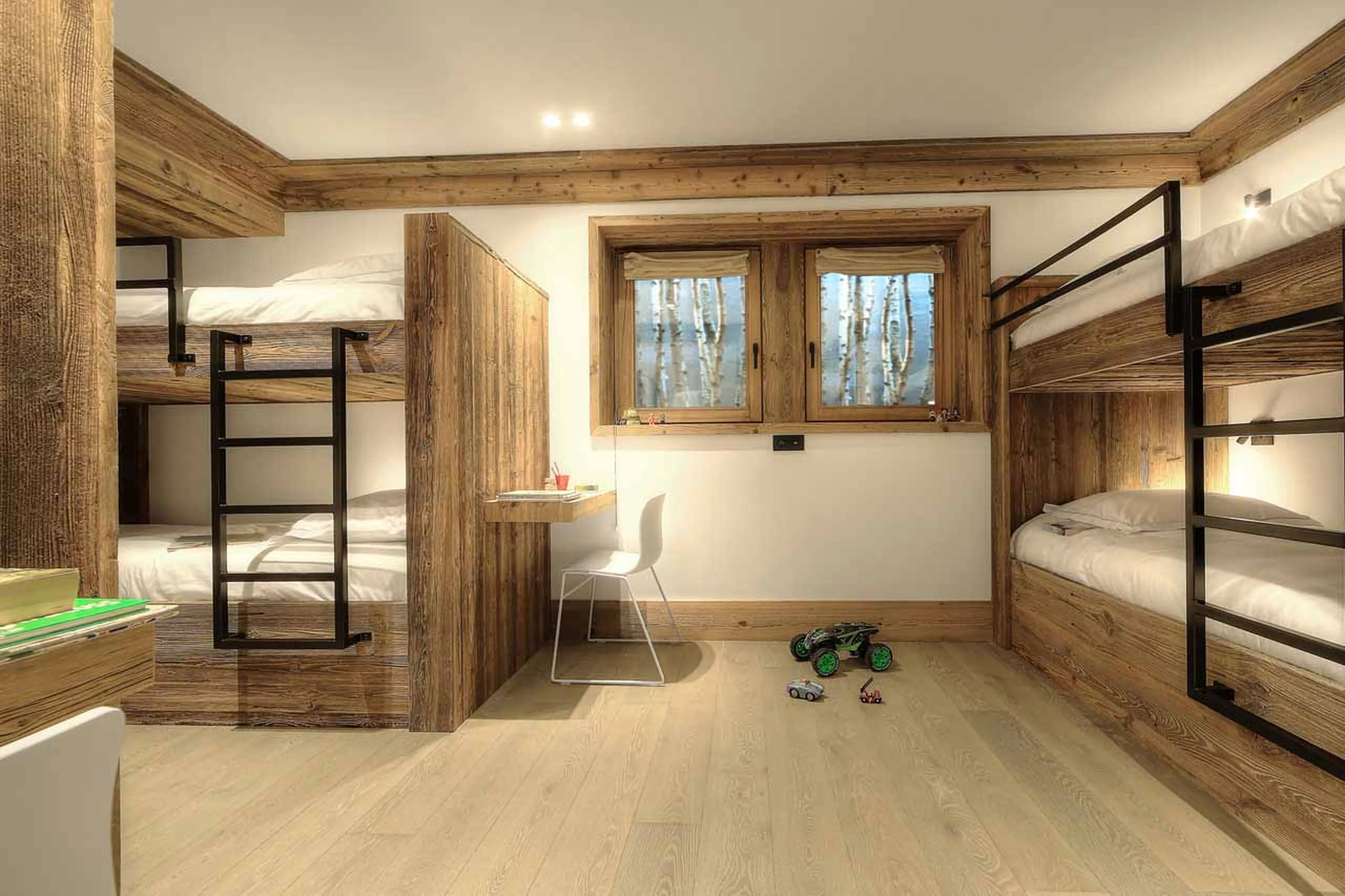 Bedroom five at Chalet Kantaa in Megeve