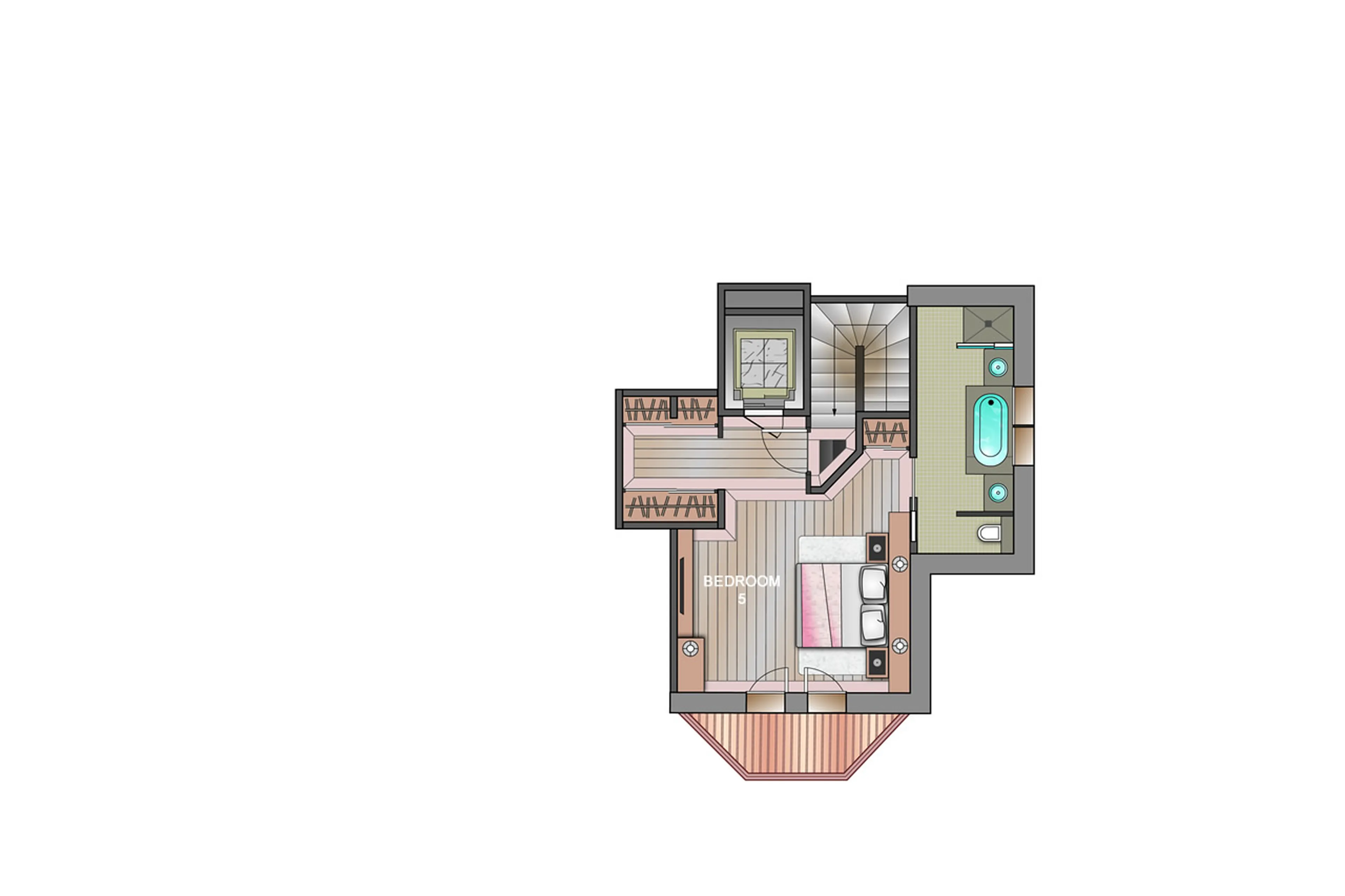 Level 3 floor plan of Chalet Karakoram in Courchevel 1850