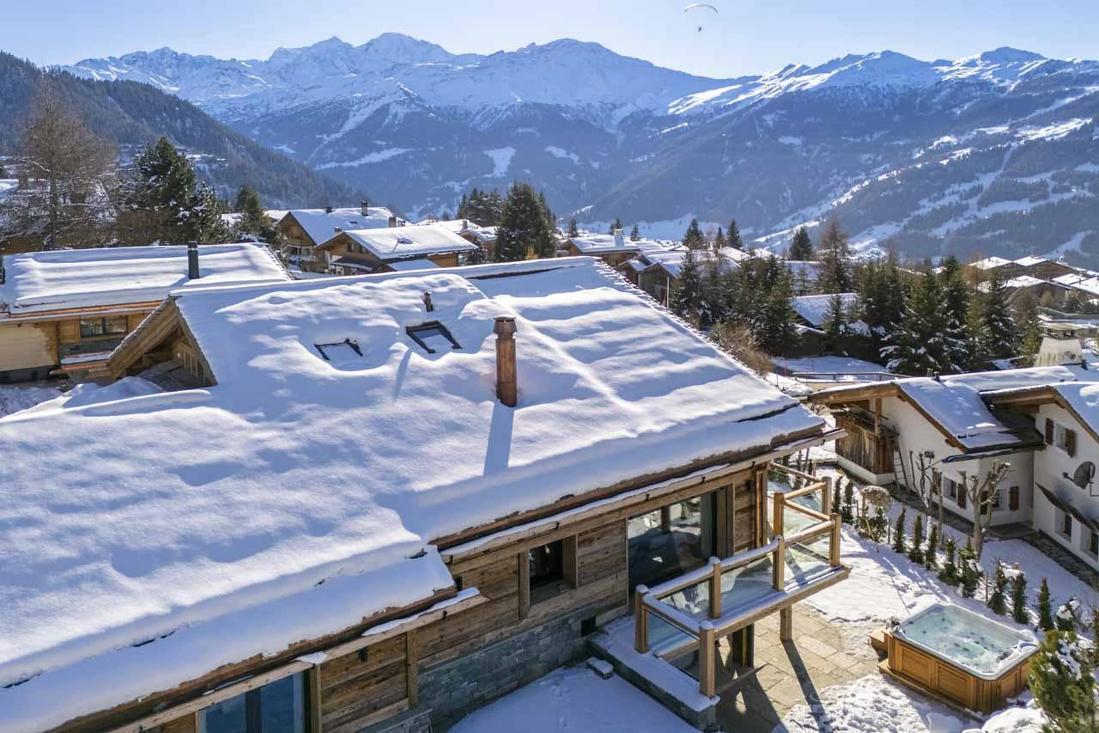 Exterior and view of Chalet Kitsilano, Verbier