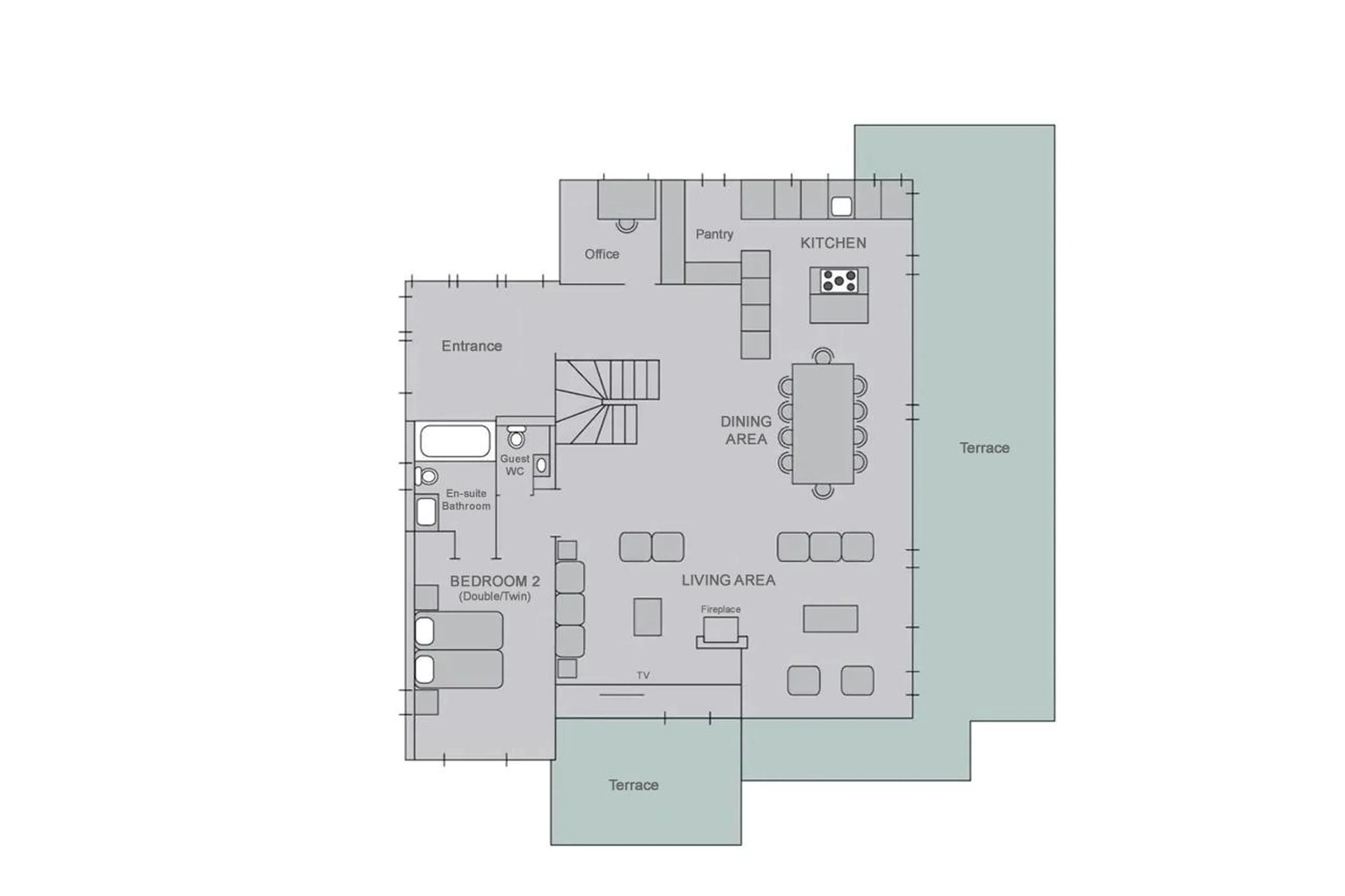 Level 1 floor plan of Chalet Kitsilano in Verbier