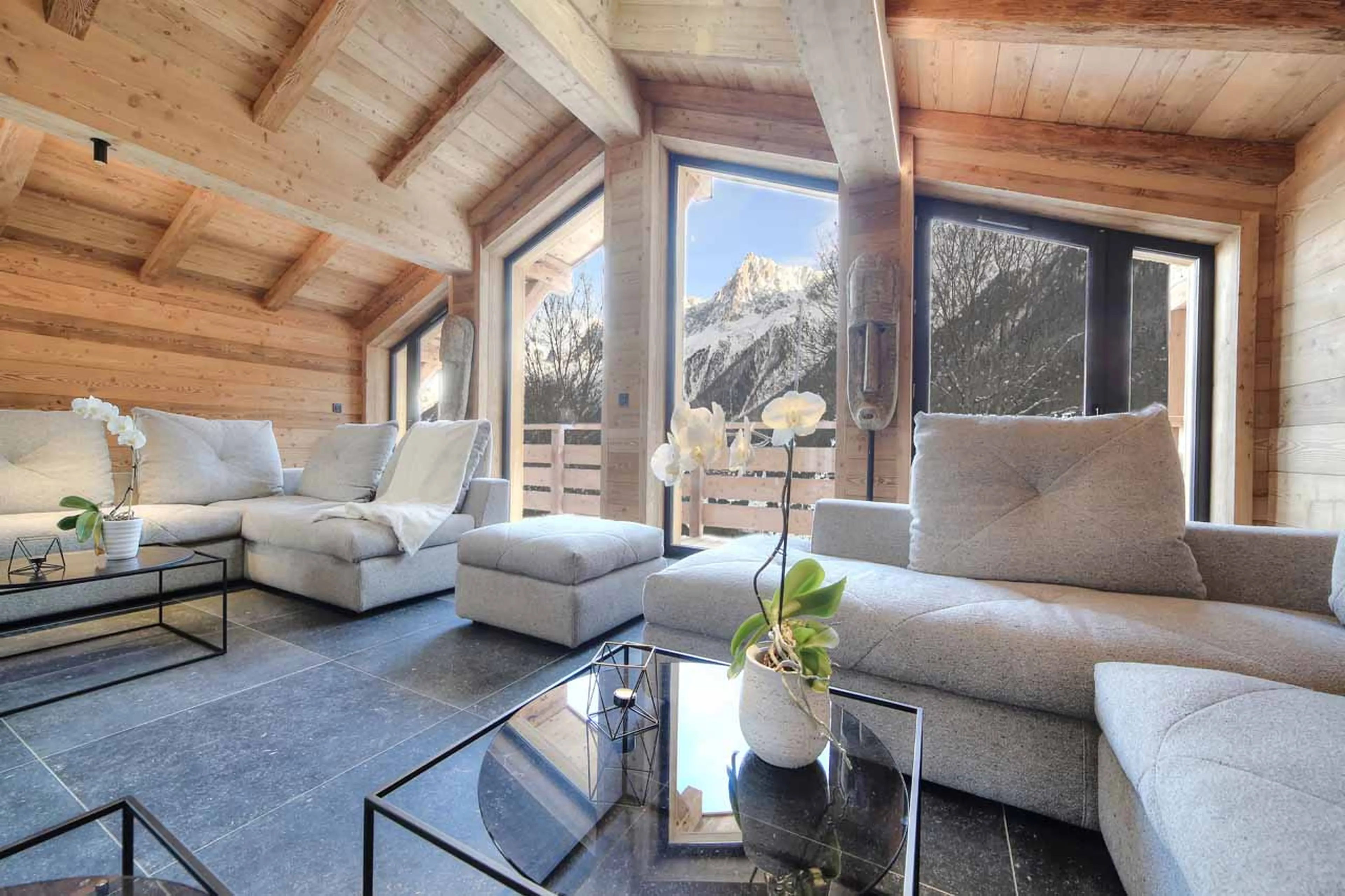 Living area at Chalet Kuma in Chamonix