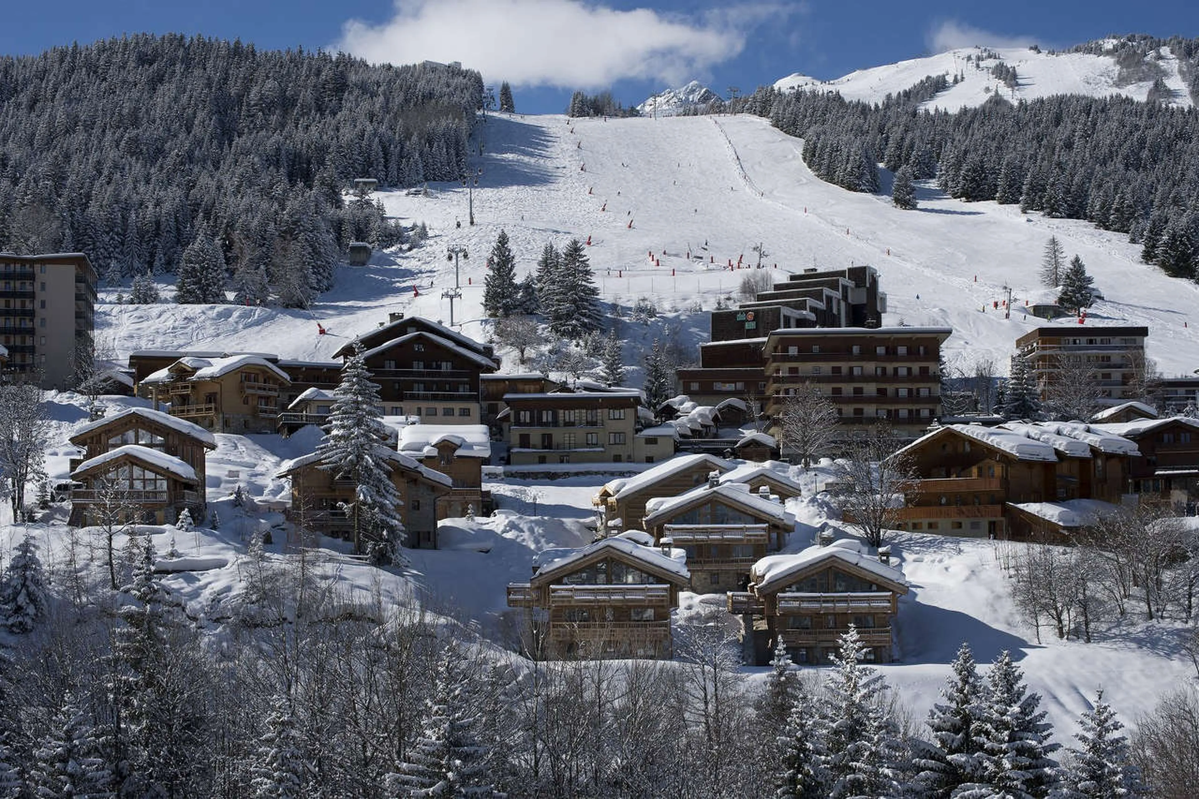 Chalet L’ Or Blanc is one of four in private development secured by gate, in Courchevel 1550