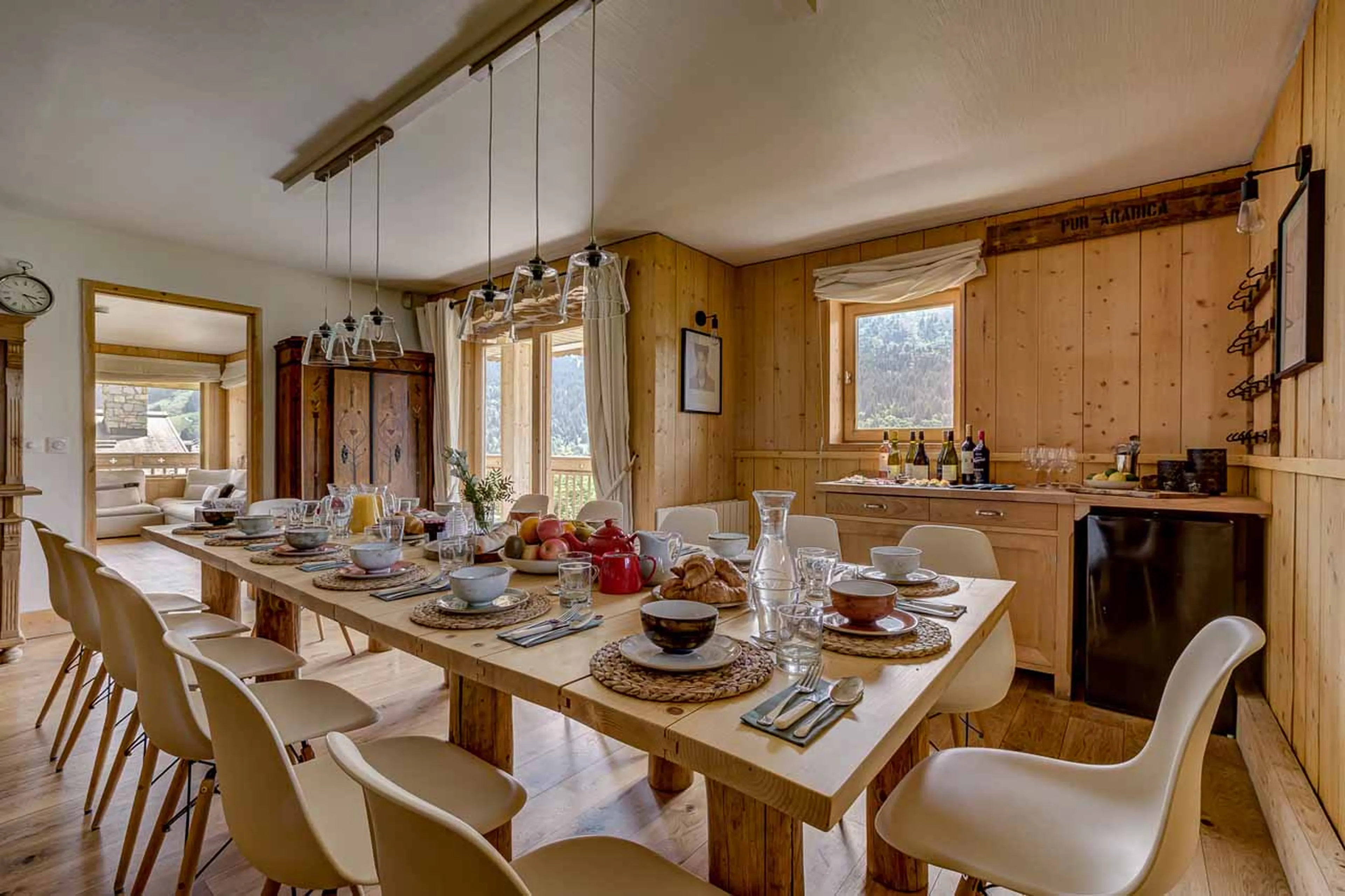 Dining area at Chalet La Chouette in Meribel