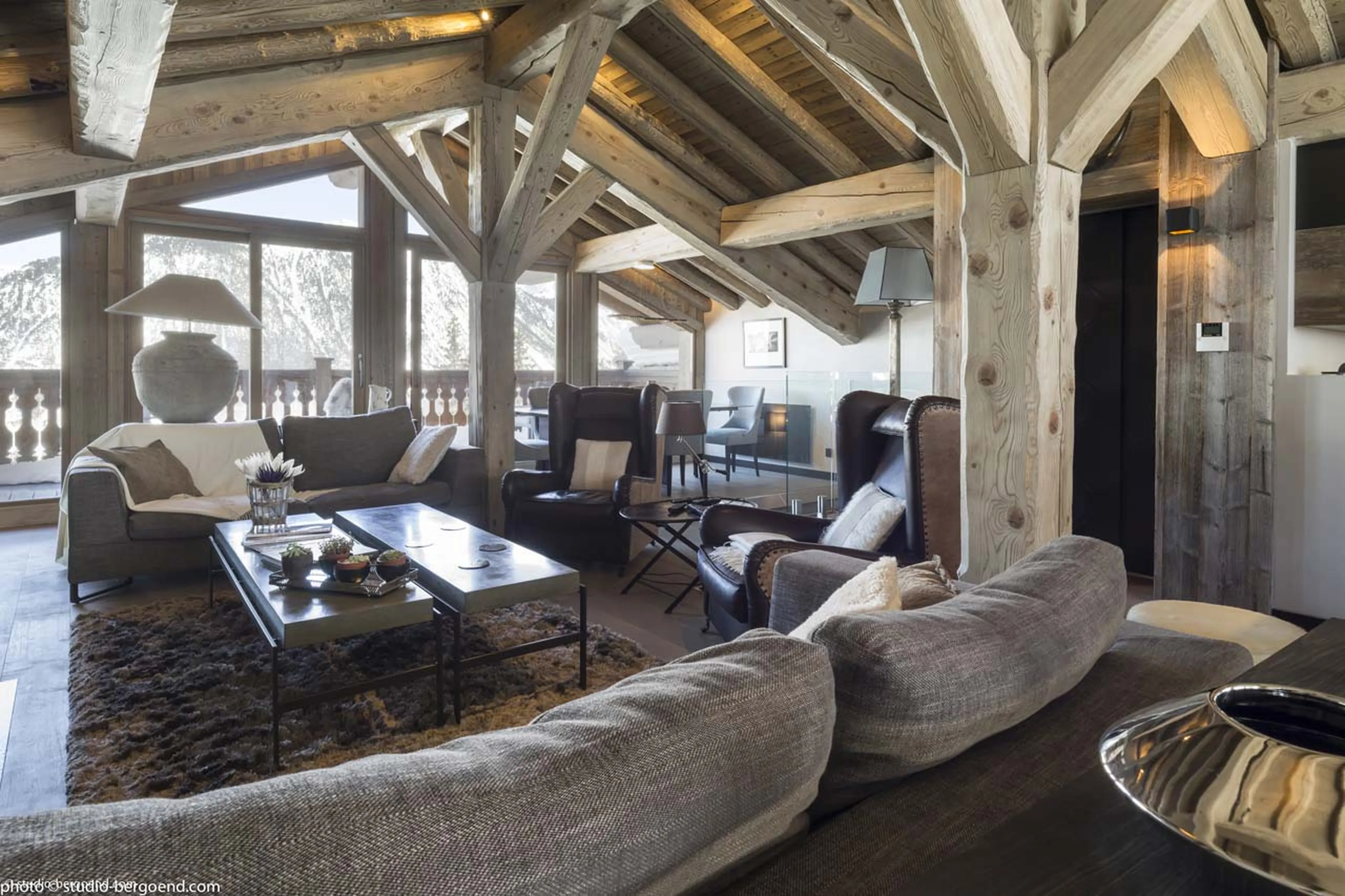Living area at Chalet La Colombe in Courchevel 1850