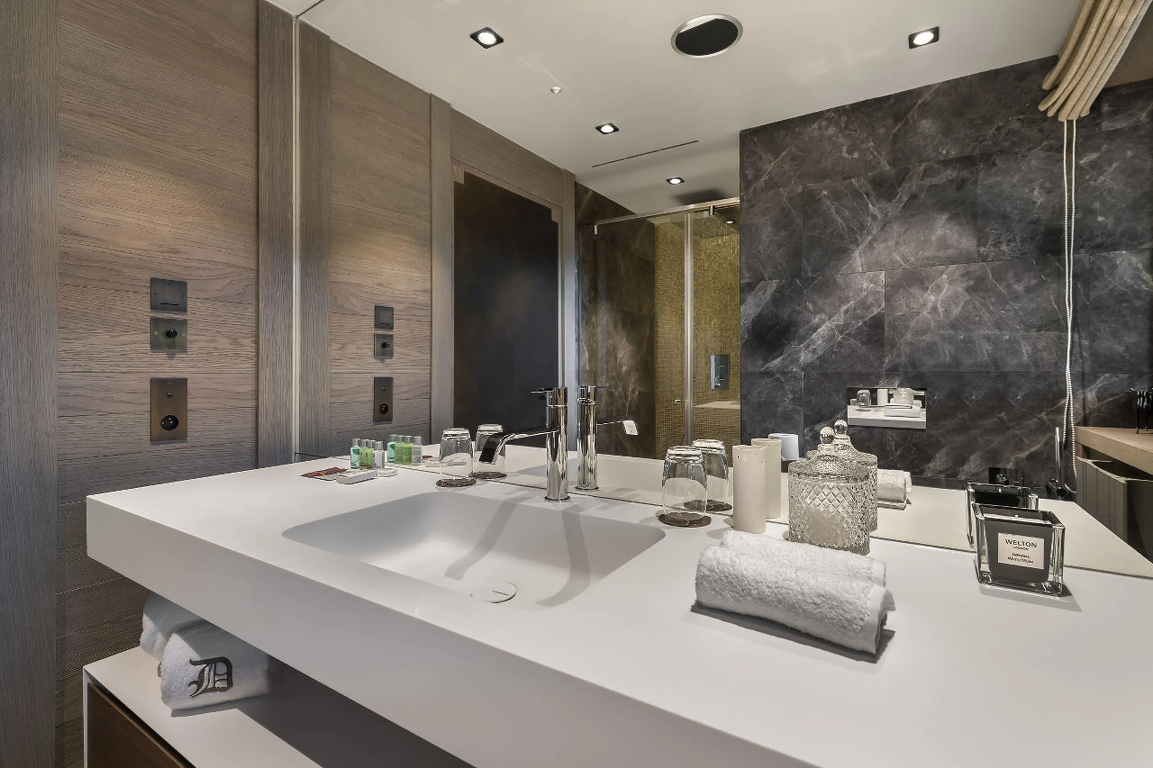 En suite shower room in La Datcha in Courchevel 1850