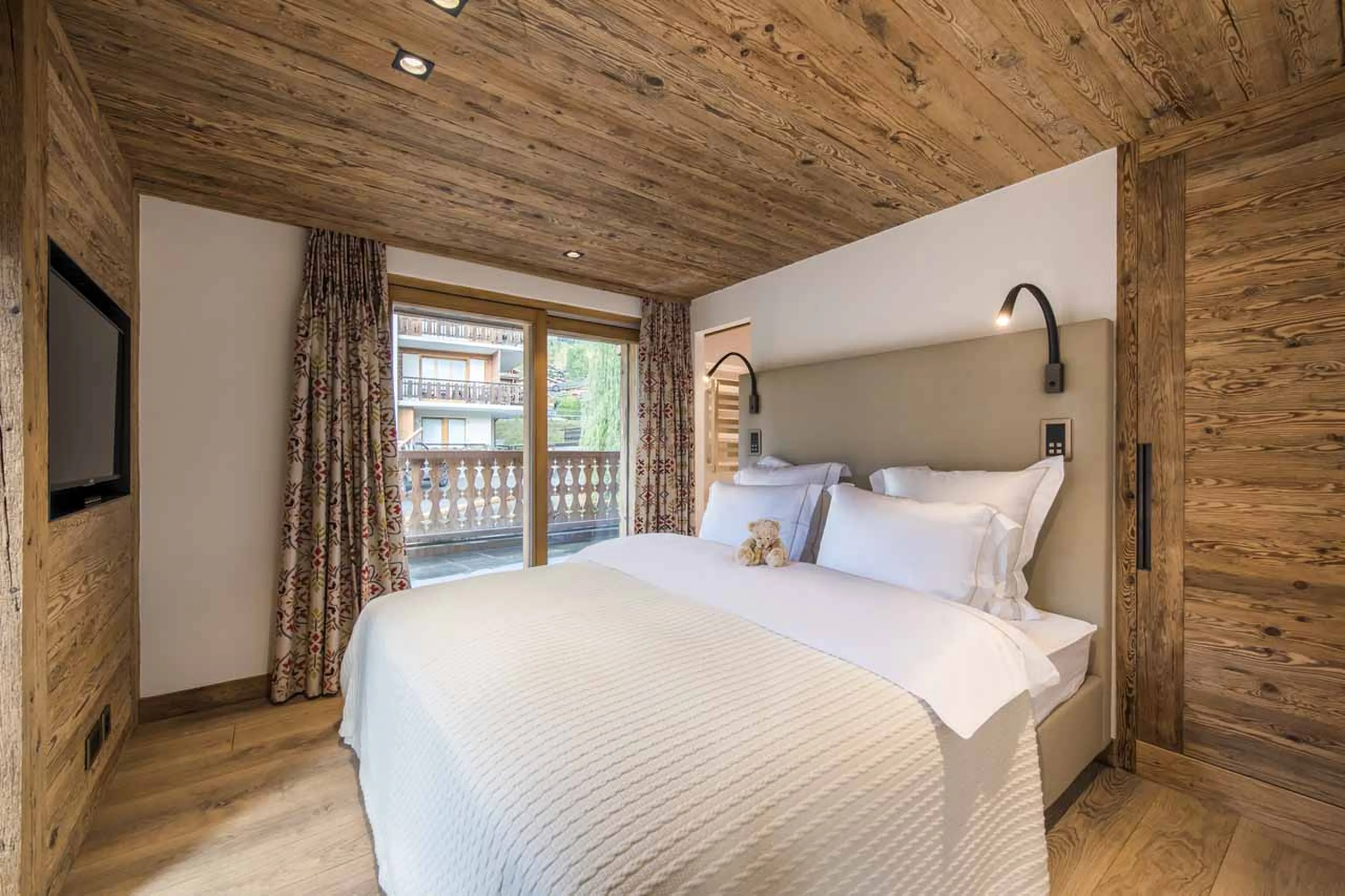 Bedroom two at Chalet La Datcha in Verbier