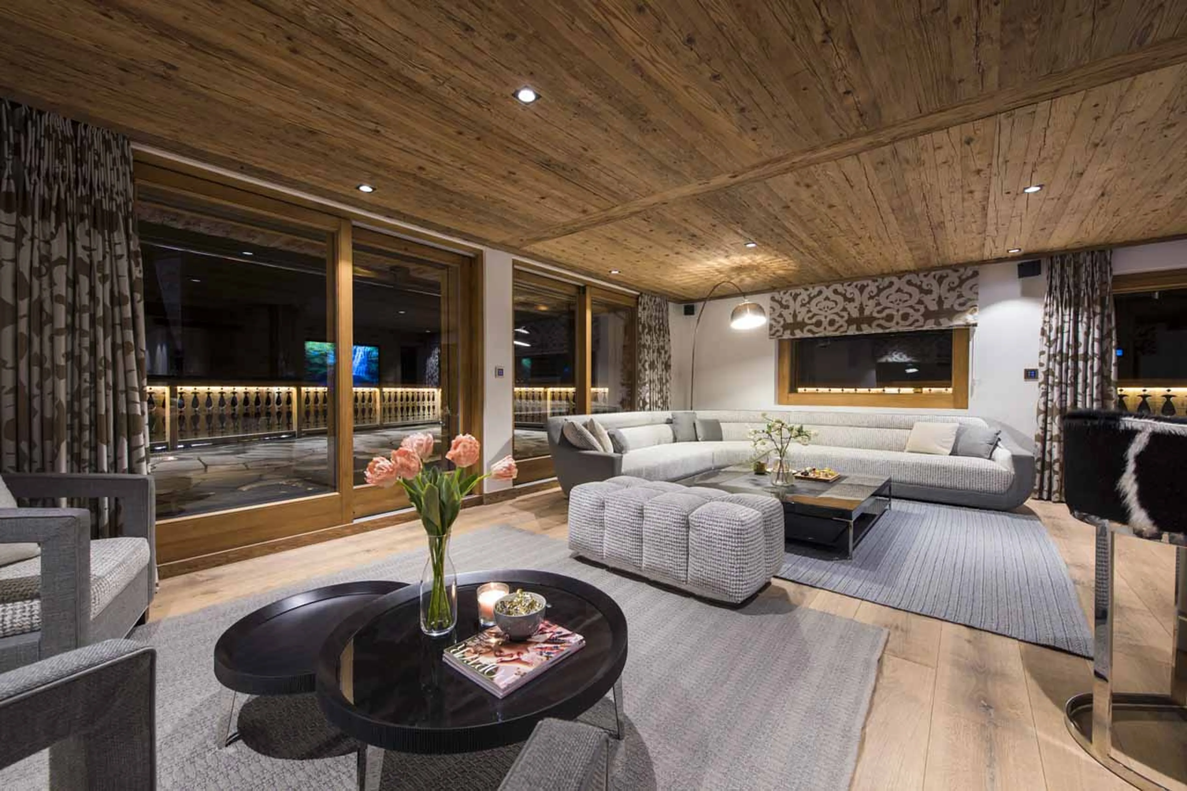 Spacious south-facing terrace at Chalet La Datcha in Verbier