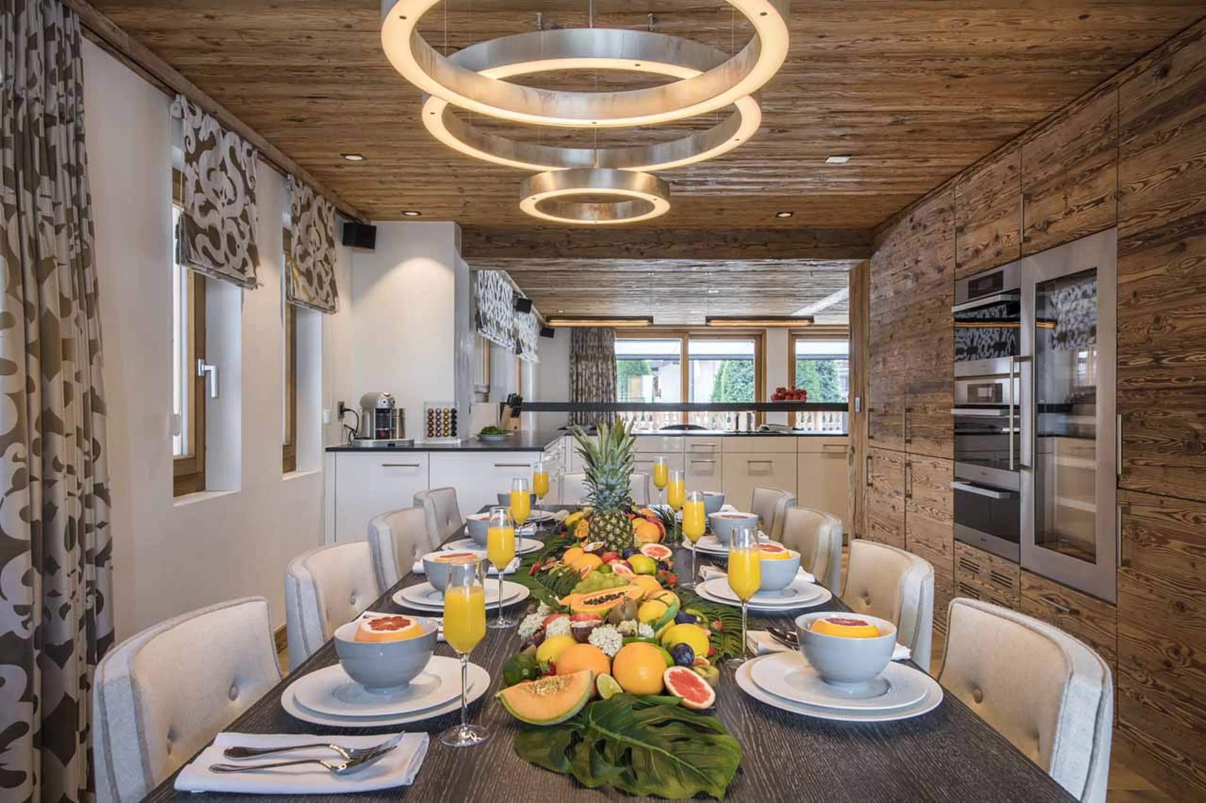 Dining table at Chalet La Datcha in Verbier