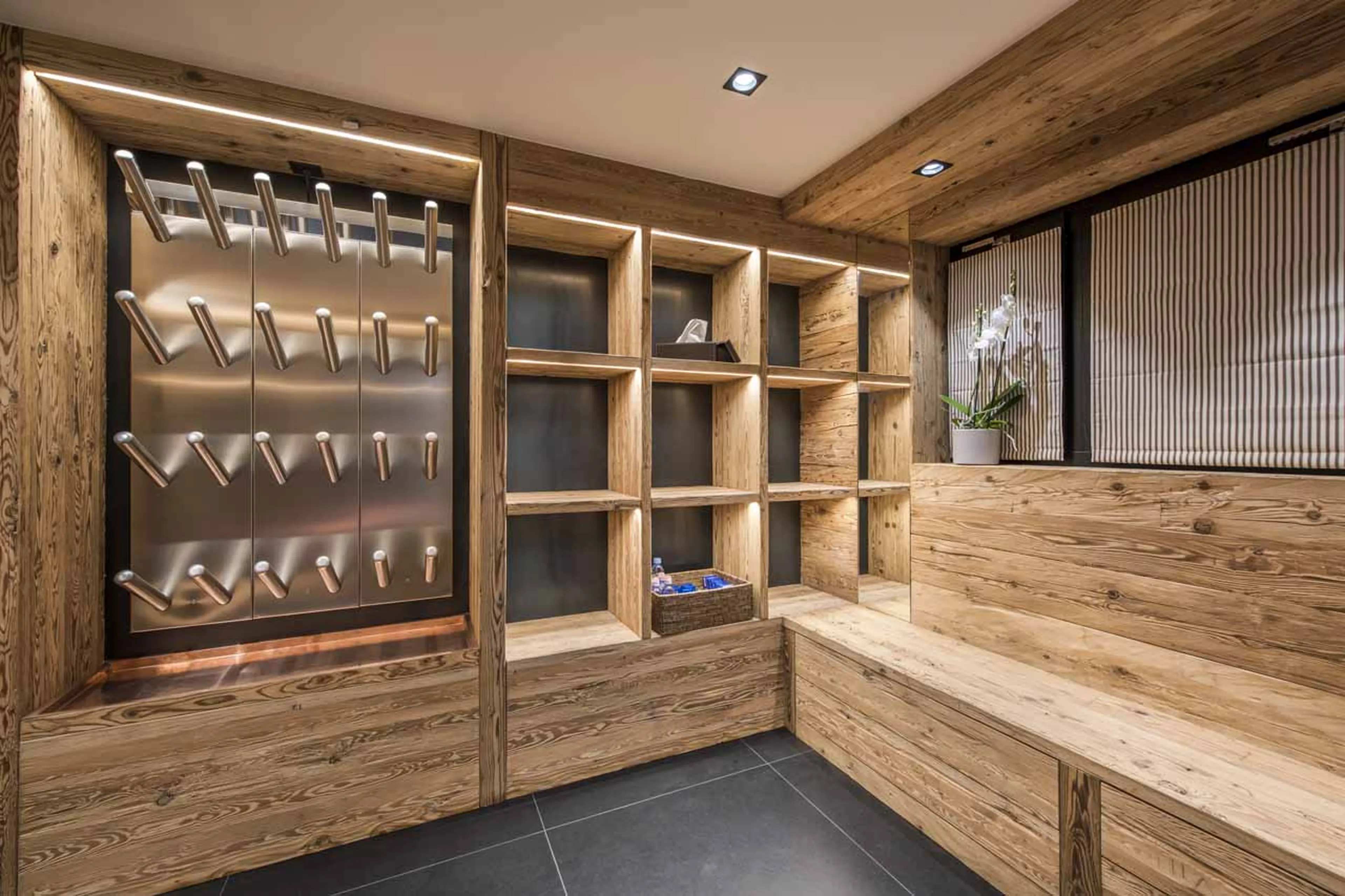 Ski room at Chalet La Datcha in Verbier