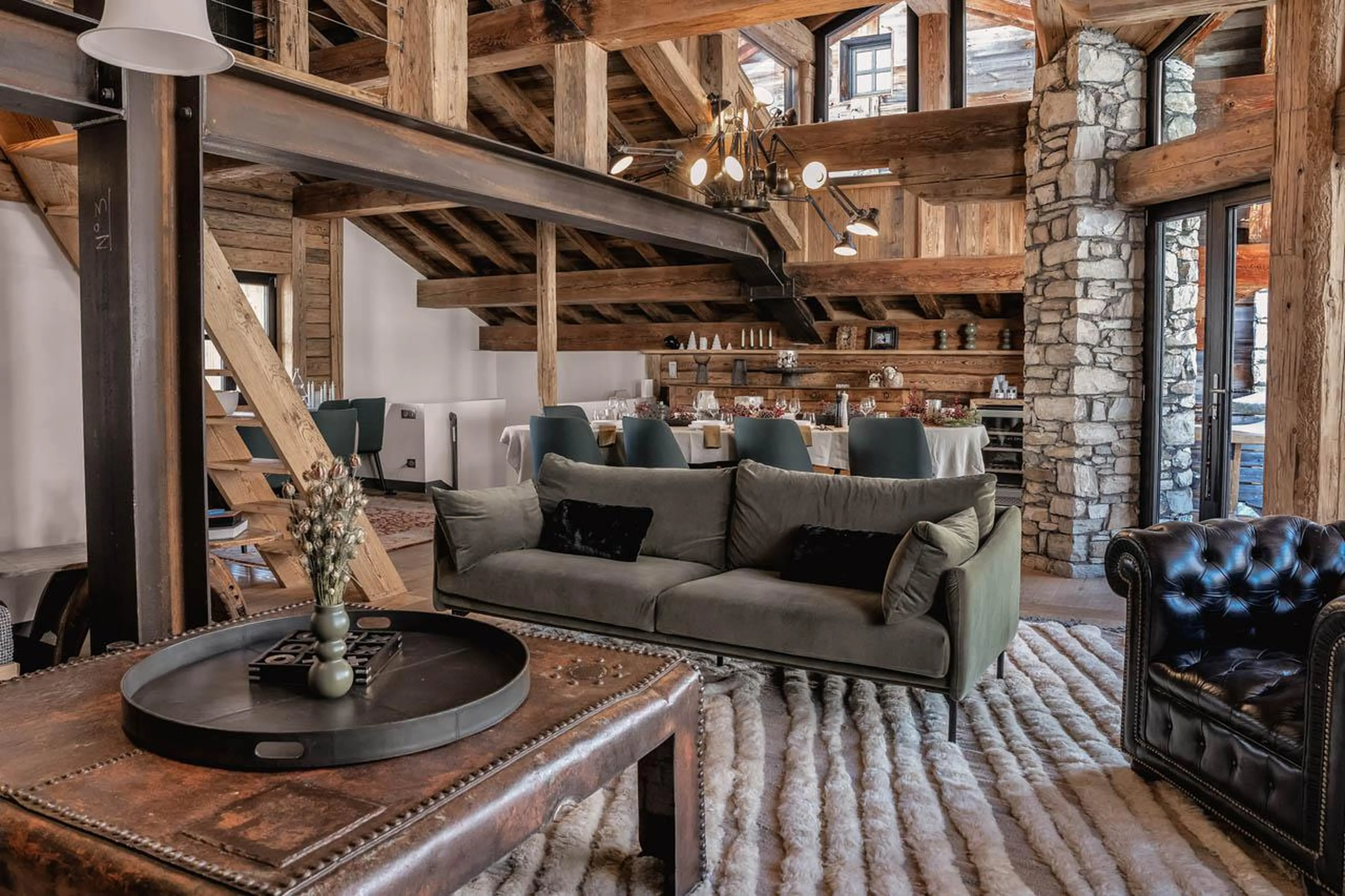 Living area at Chalet La Face in Val d'Isere