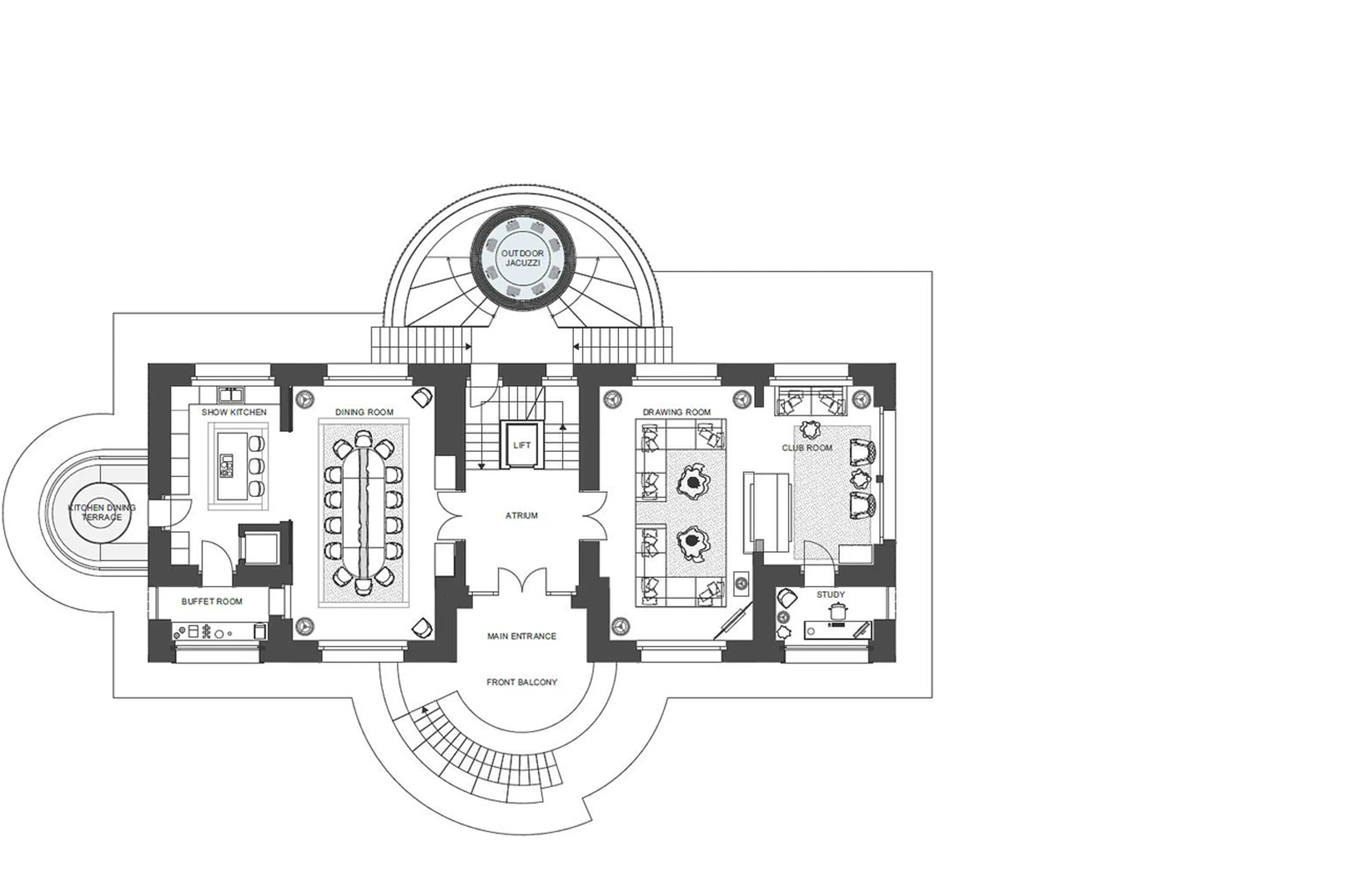 Level 1 floor plan of Chalet La Fenice in Breuil-Cervinia
