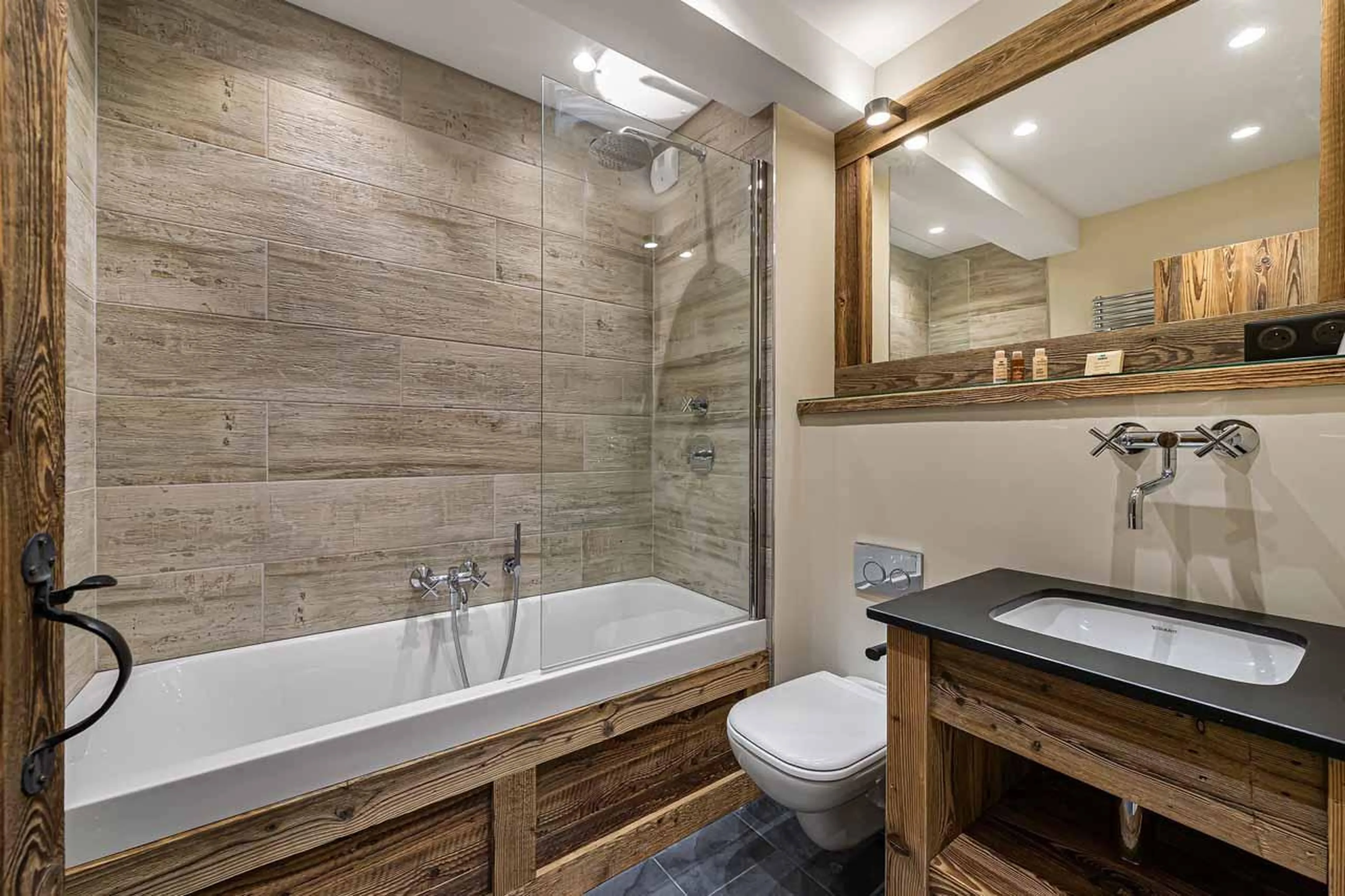 Bathroom two at  Chalet La Grange in St Martin de Belleville