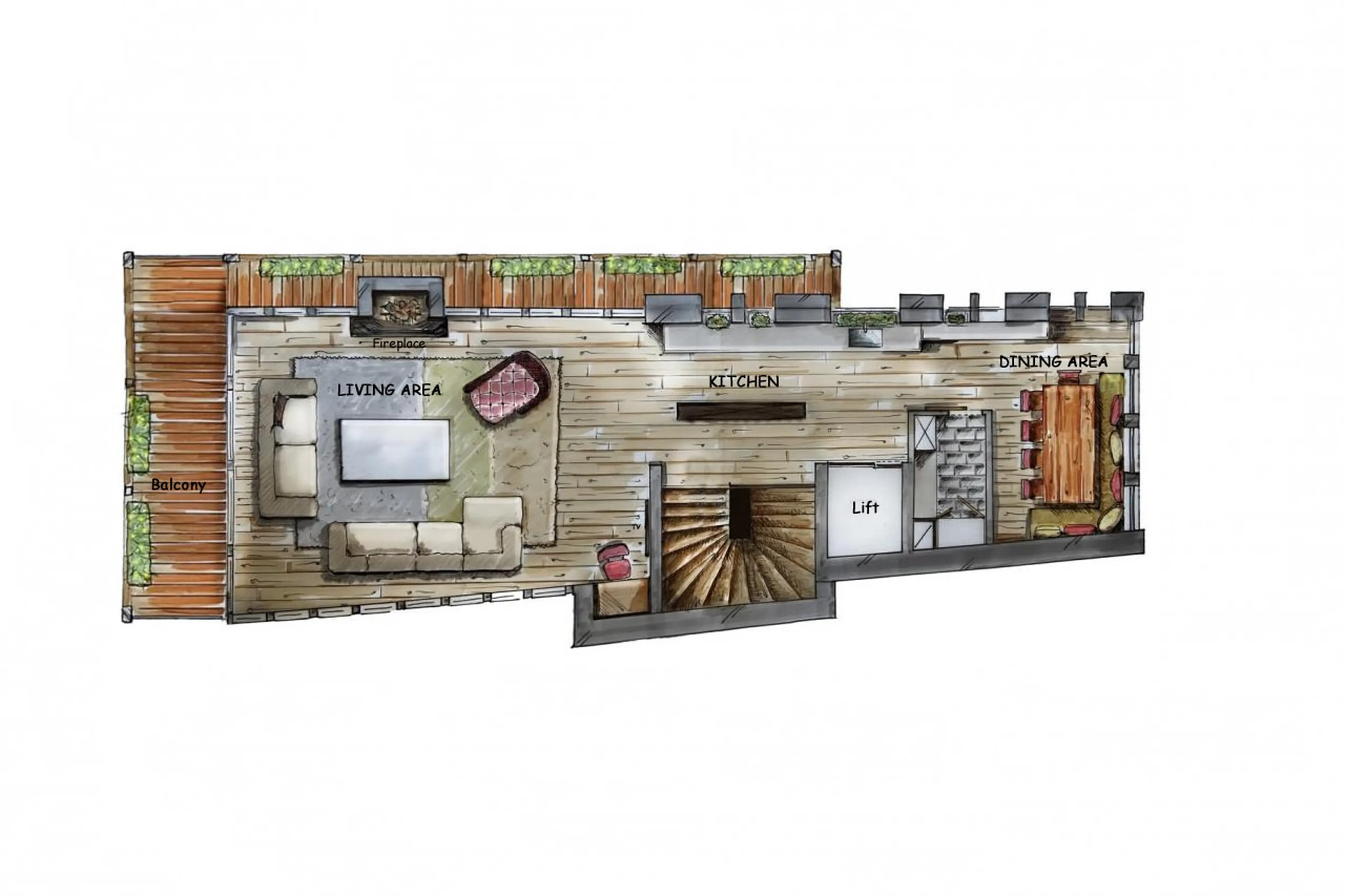 Level 2 floor plan of Chalet La Grange in Val d'Isere